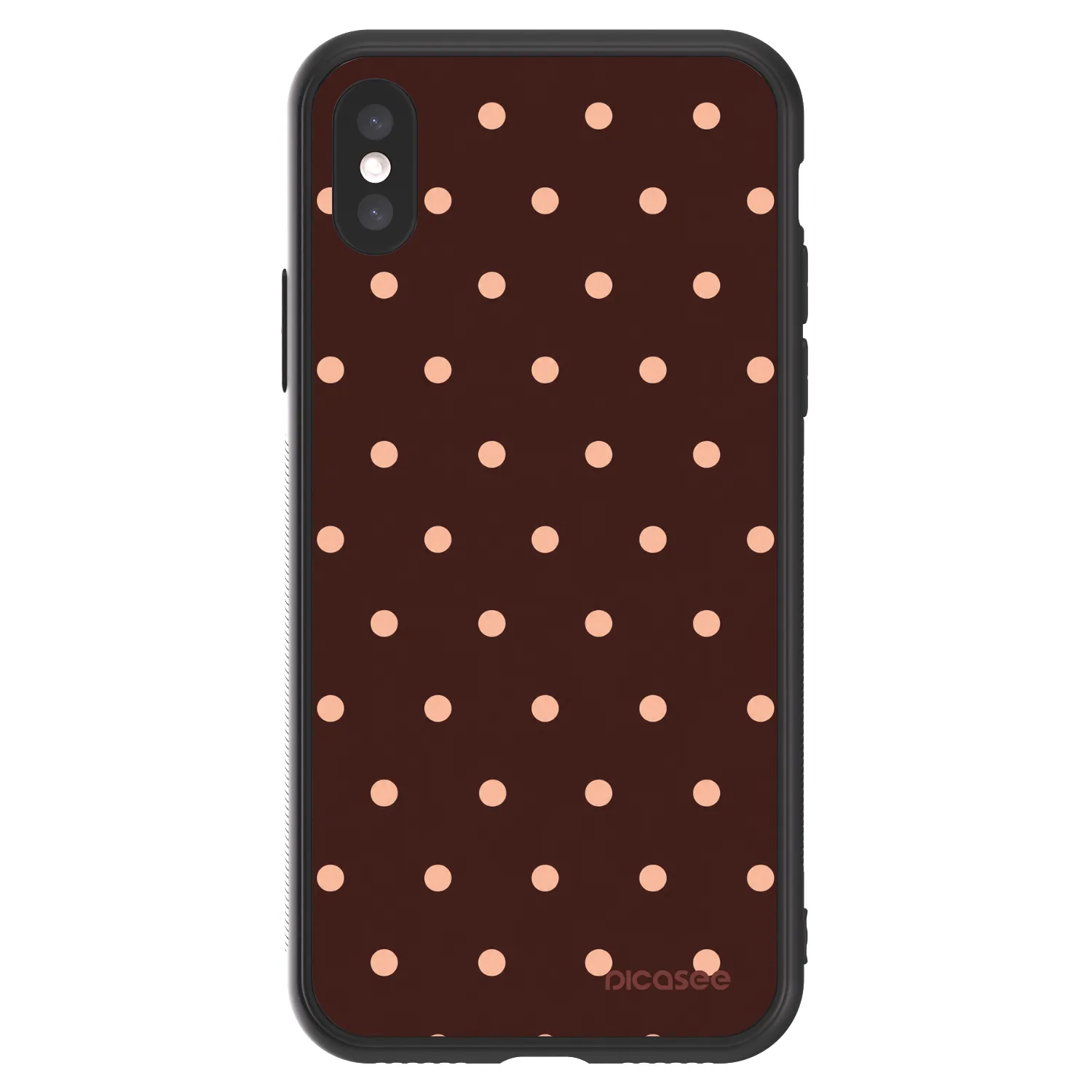 Picasee ULTIMATE CASE pro Apple iPhone X/XS - Peach Dots & Chocolate