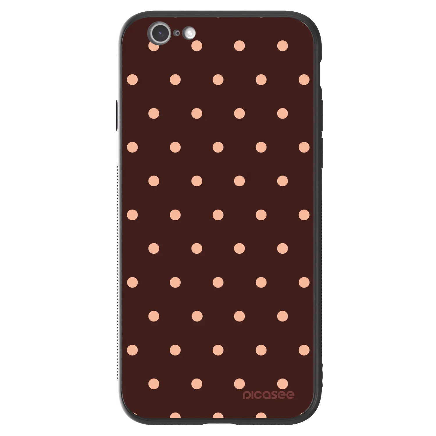 Picasee ULTIMATE CASE pro Apple iPhone 6/6S - Peach Dots & Chocolate