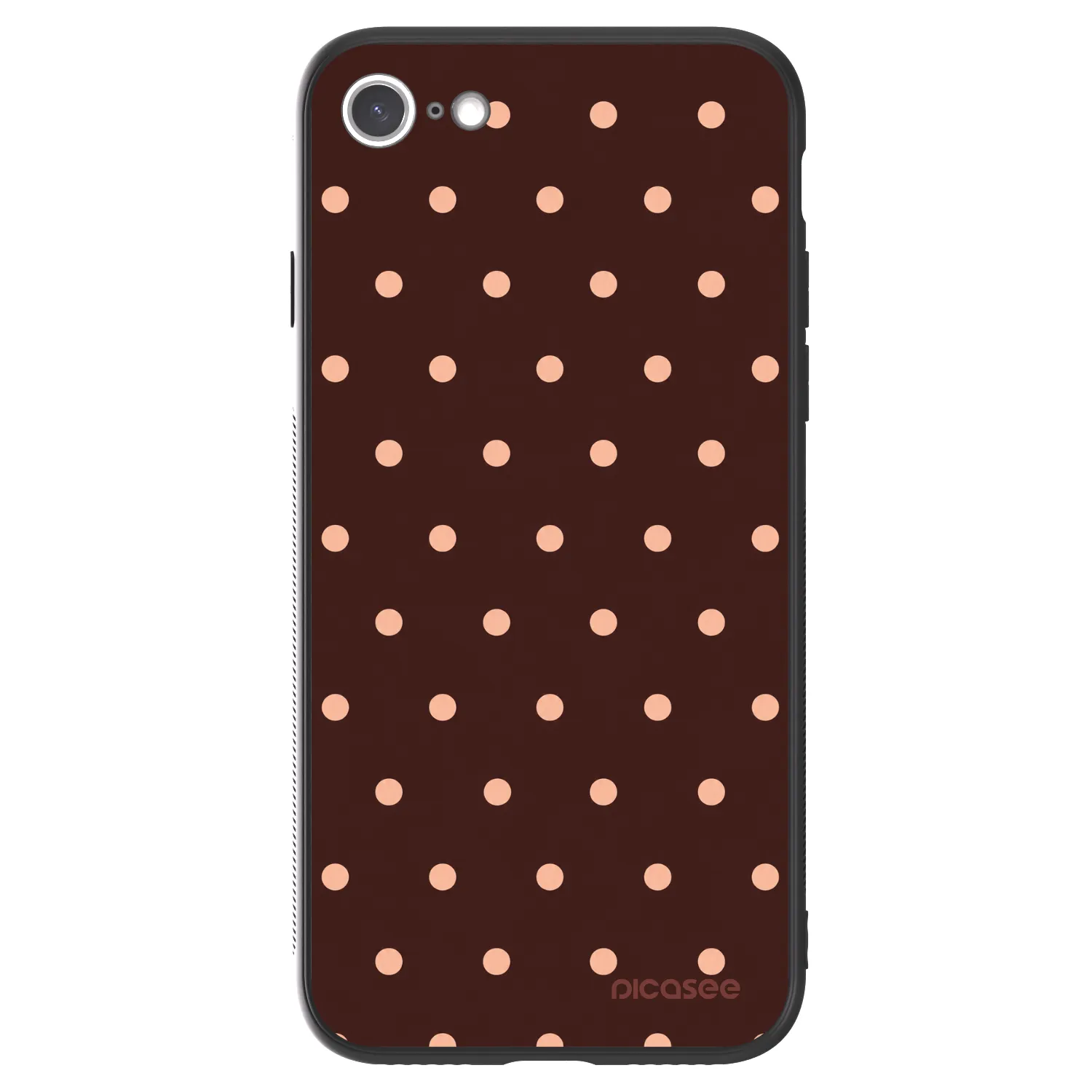 Picasee ULTIMATE CASE pro Apple iPhone 7 - Peach Dots & Chocolate