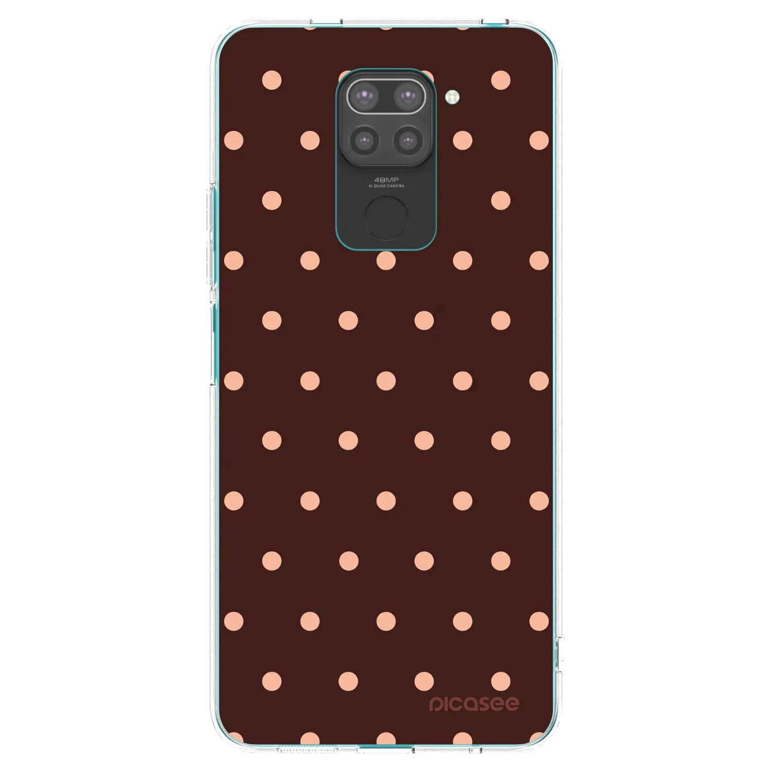 Picasee silikónový čierny obal pre Xiaomi Redmi Note 9 - Peach Dots & Chocolate