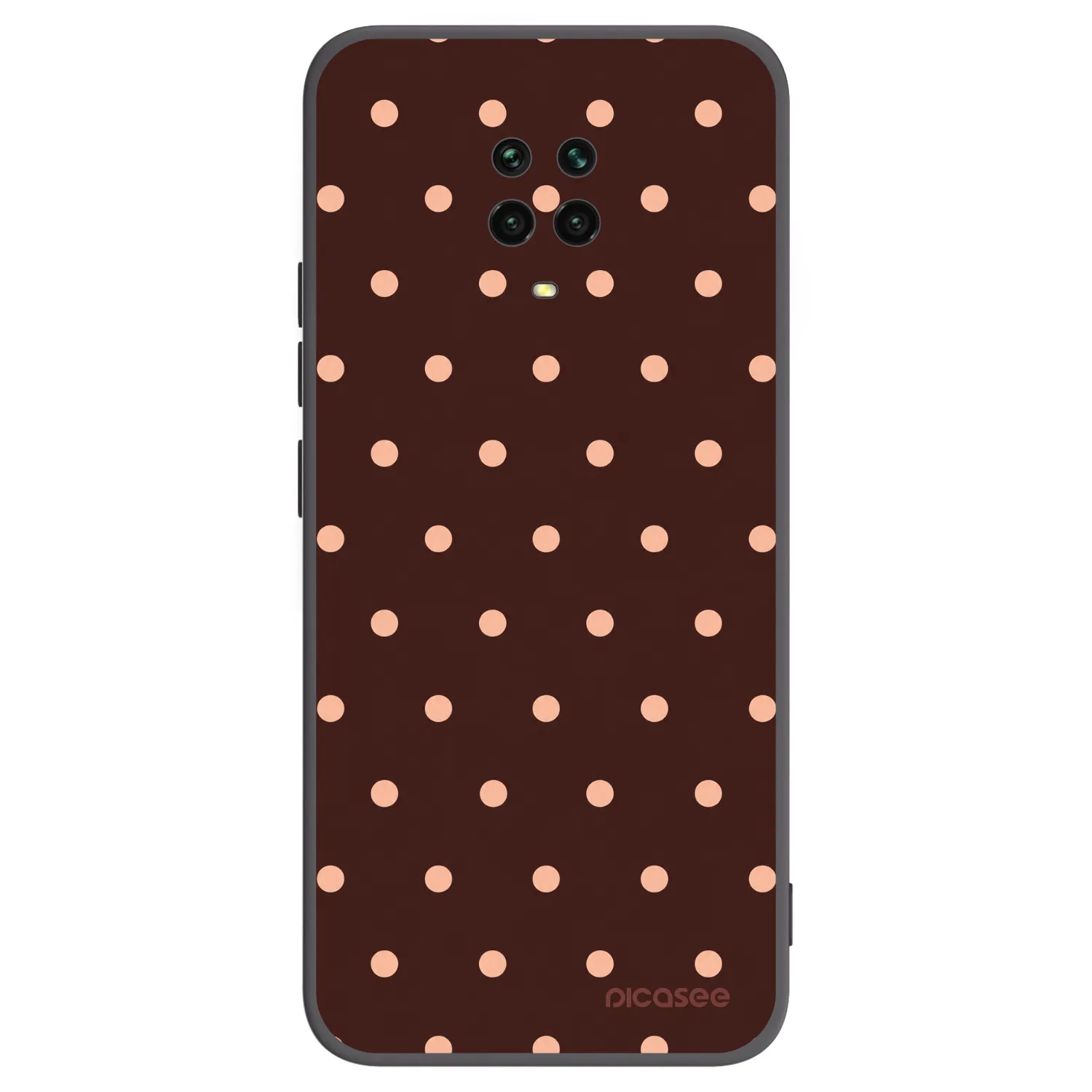 Picasee silikónový čierny obal pre Xiaomi Redmi Note 9S - Peach Dots & Chocolate