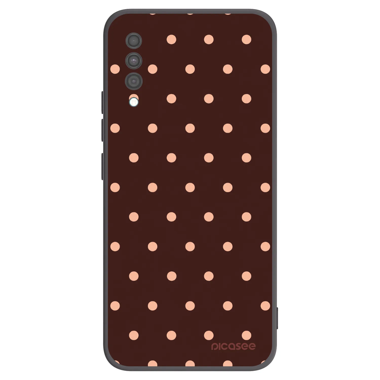 Picasee silikónový čierny obal pre Samsung Galaxy A30s A307F - Peach Dots & Chocolate