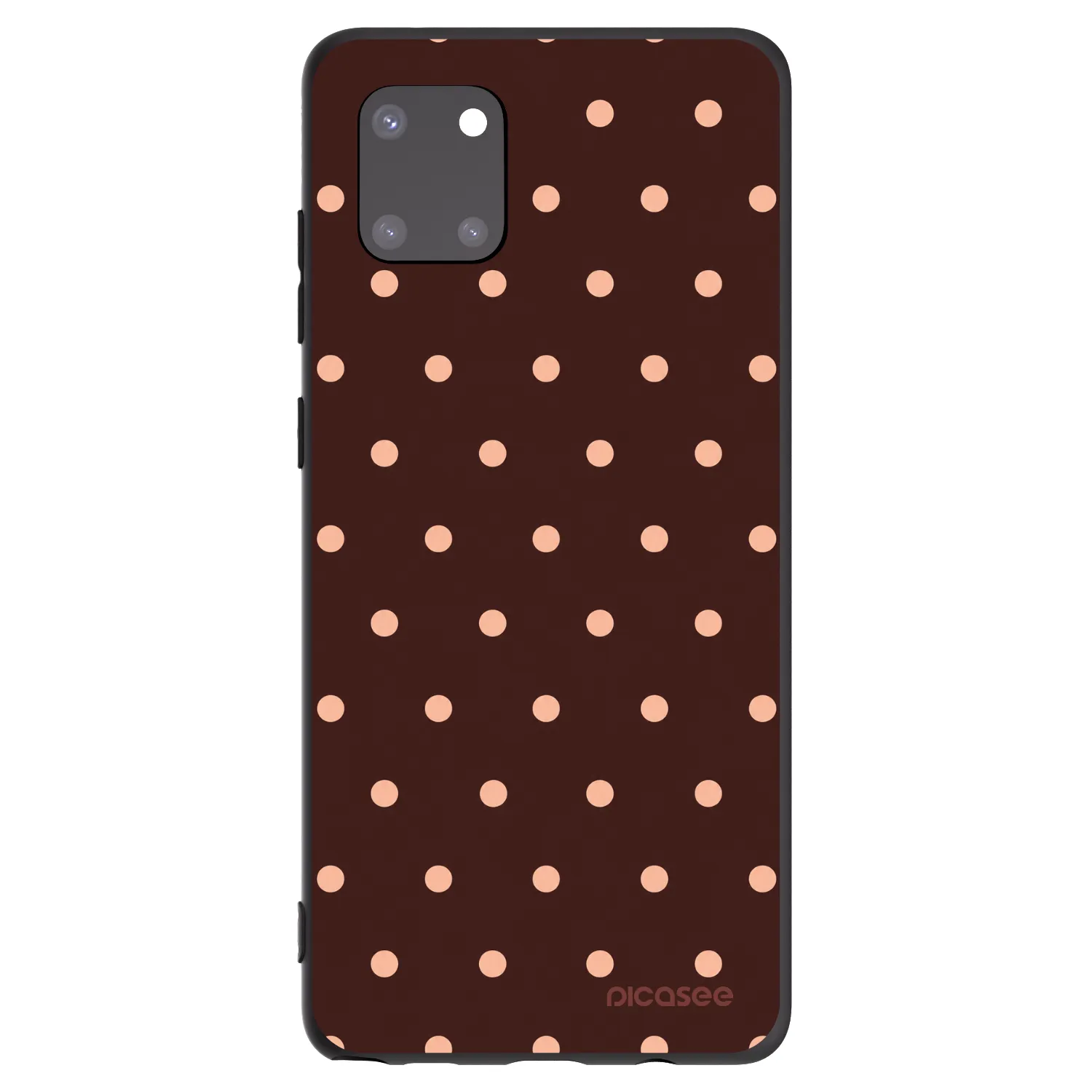 Picasee silikónový čierny obal pre Samsung Galaxy Note 10 Lite N770F - Peach Dots & Chocolate