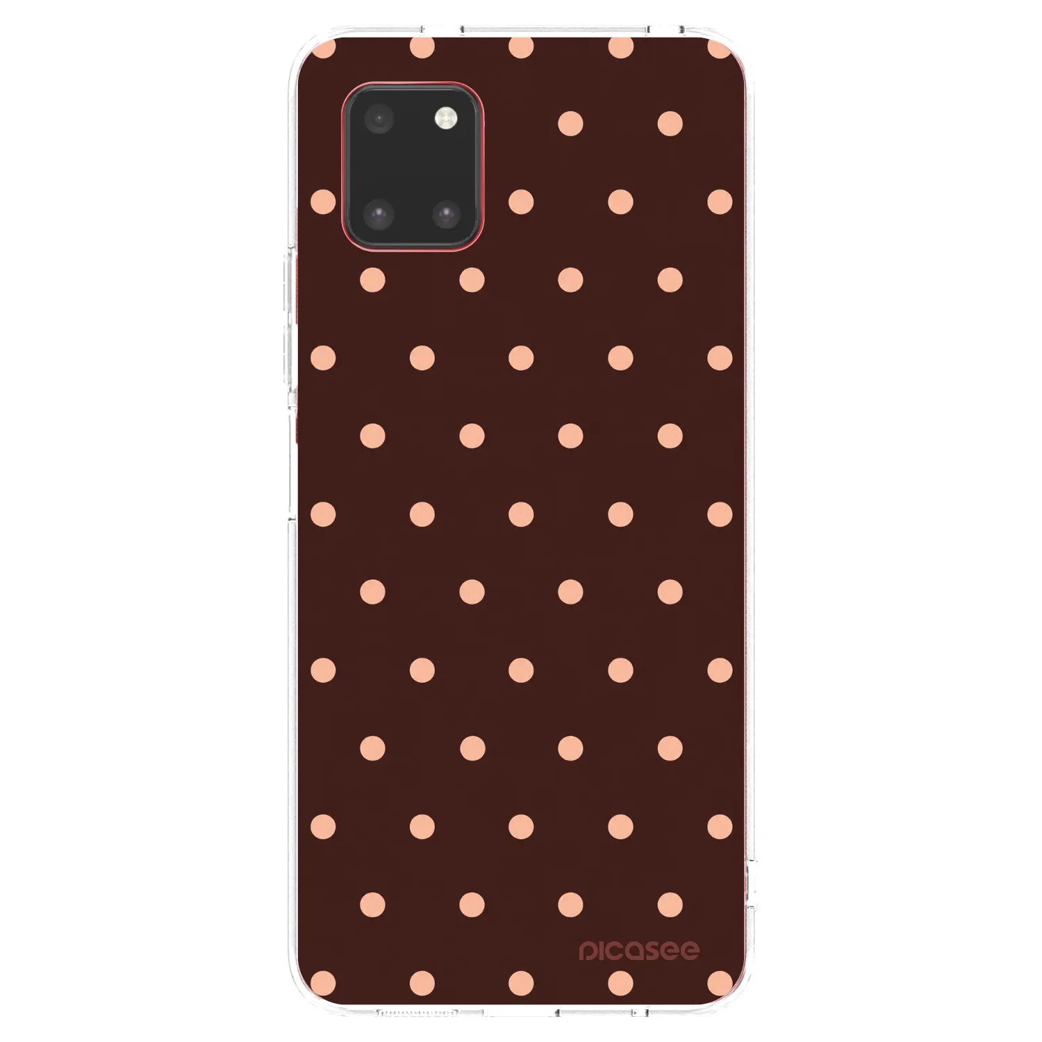 Picasee silikónový prehľadný obal pre Samsung Galaxy Note 10 Lite N770F - Peach Dots & Chocolate