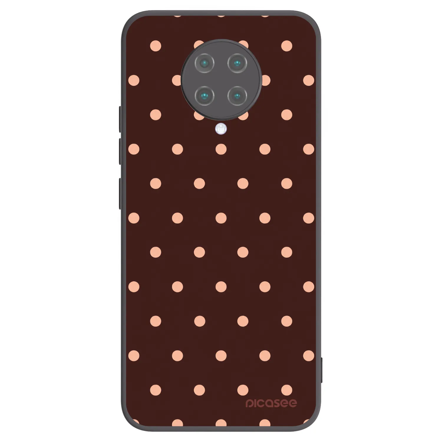 Picasee silikónový čierny obal pre Xiaomi Poco F2 Pro - Peach Dots & Chocolate