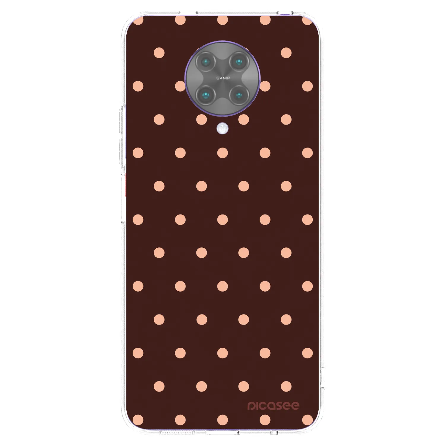 Picasee silikónový prehľadný obal pre Xiaomi Poco F2 Pro - Peach Dots & Chocolate