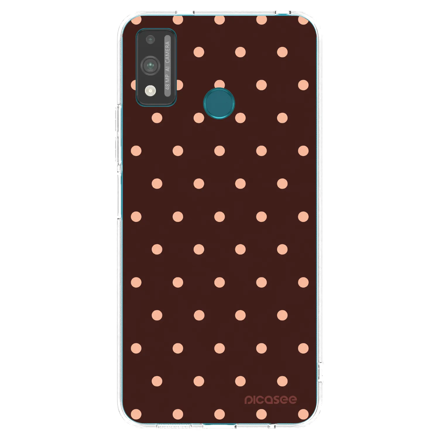Picasee silikónový prehľadný obal pre Honor 9X Lite - Peach Dots & Chocolate