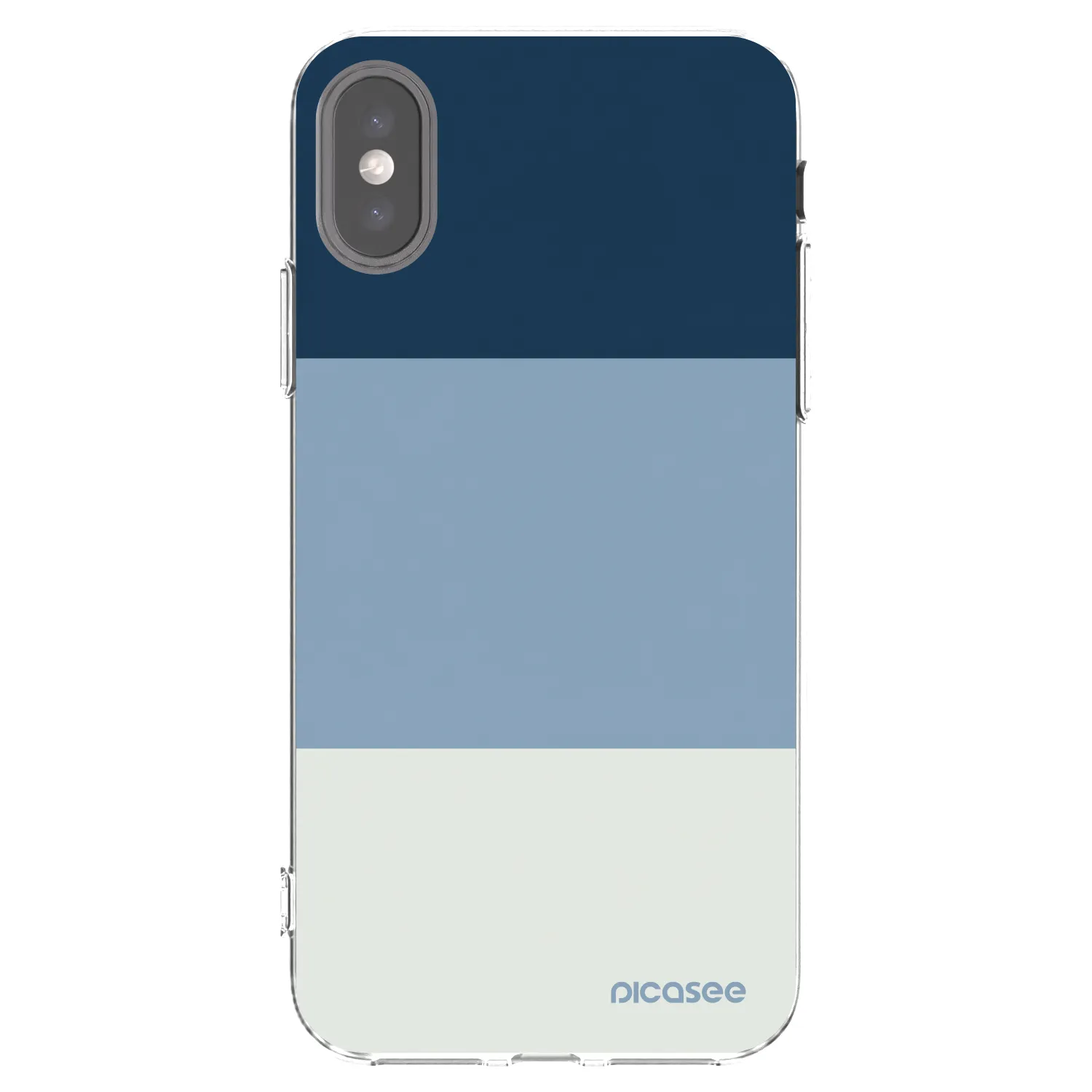 Picasee silikónový prehľadný obal pre Apple iPhone X/XS - Coastal Blue
