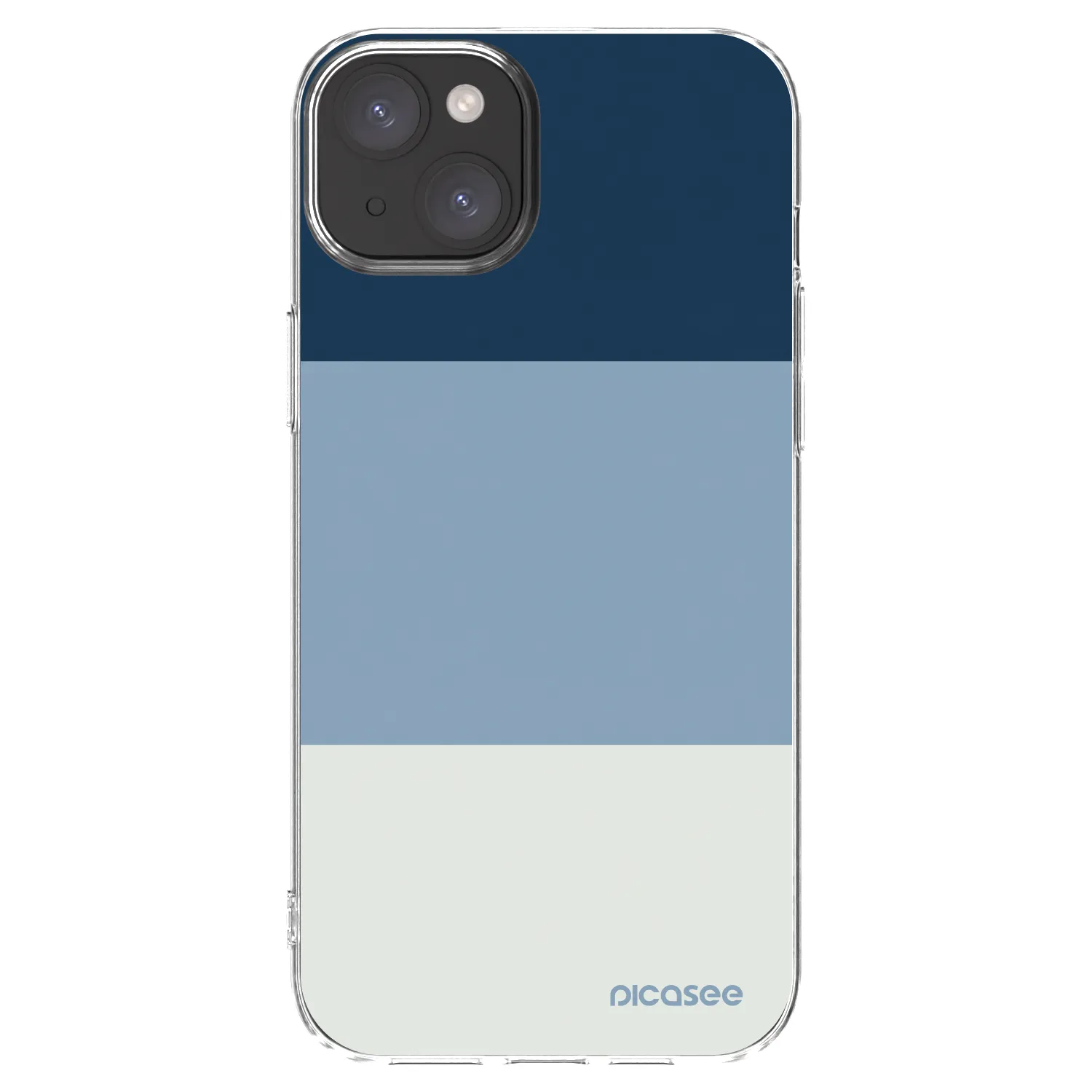 Picasee silikónový prehľadný obal pre Apple iPhone 15 Plus - Coastal Blue