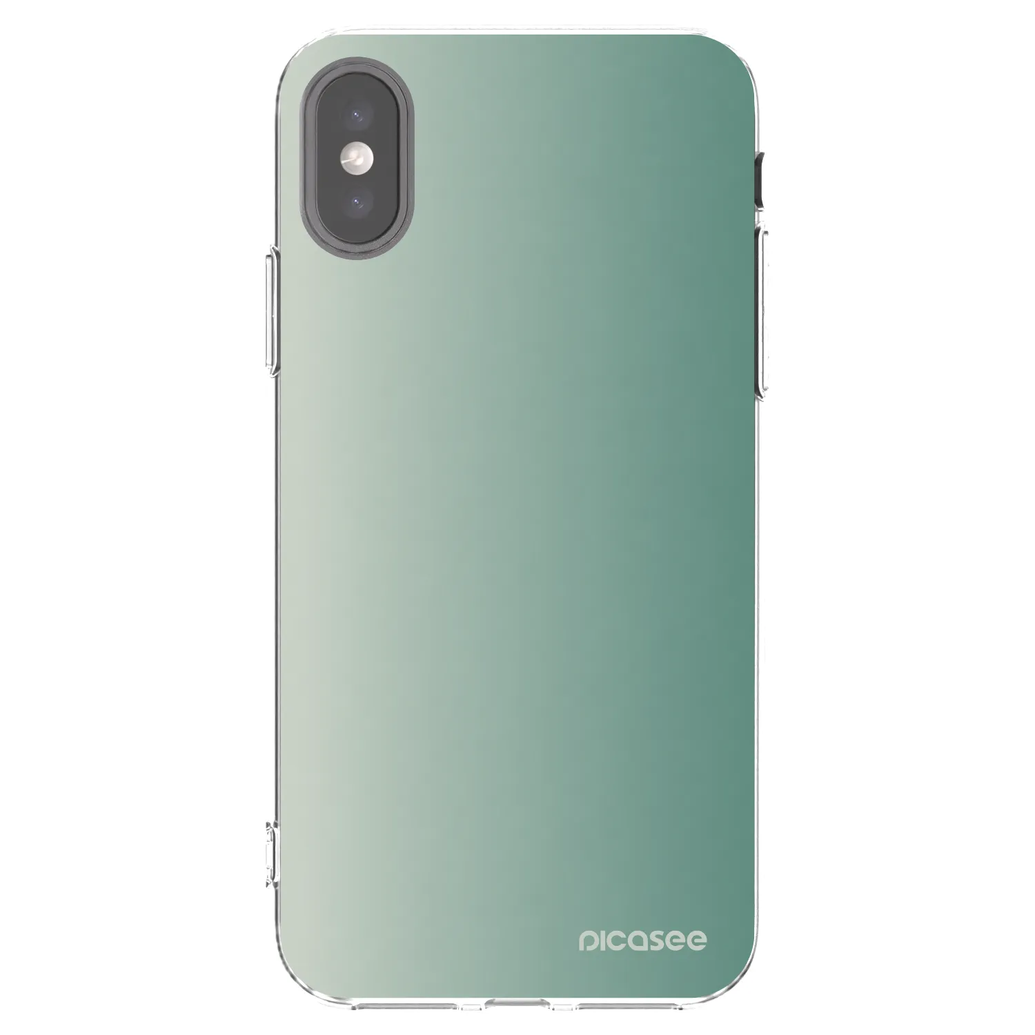 Picasee silikónový prehľadný obal pre Apple iPhone X/XS - Misty Sage