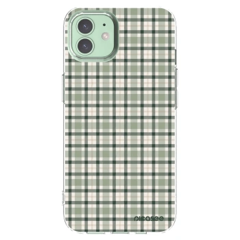 Picasee silikónový prehľadný obal pre Apple iPhone 12 - Sage Tartan