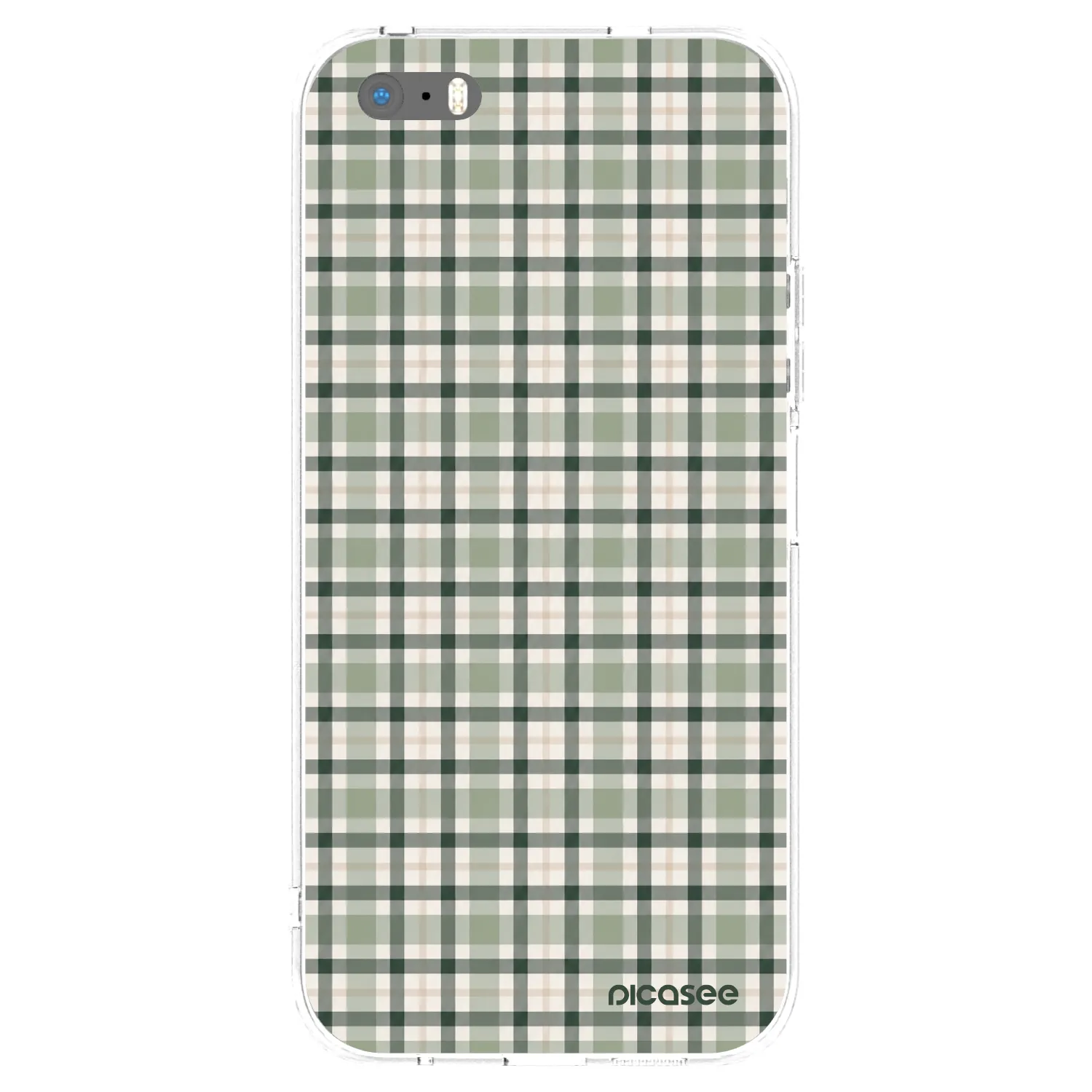 Picasee silikónový prehľadný obal pre Apple iPhone 5/5S/SE - Sage Tartan