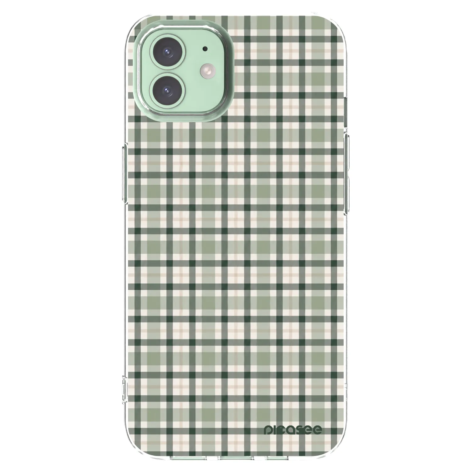Picasee silikónový prehľadný obal pre Apple iPhone 12 - Sage Tartan