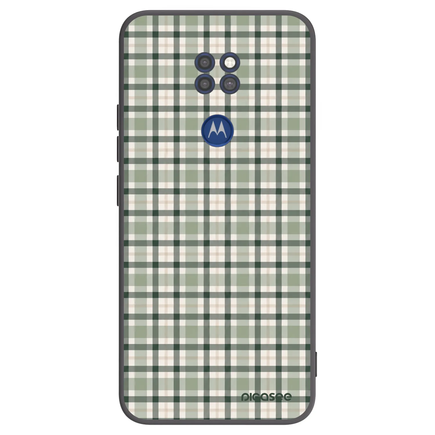 Picasee silikónový čierny obal pre Motorola Moto G9 Play - Sage Tartan