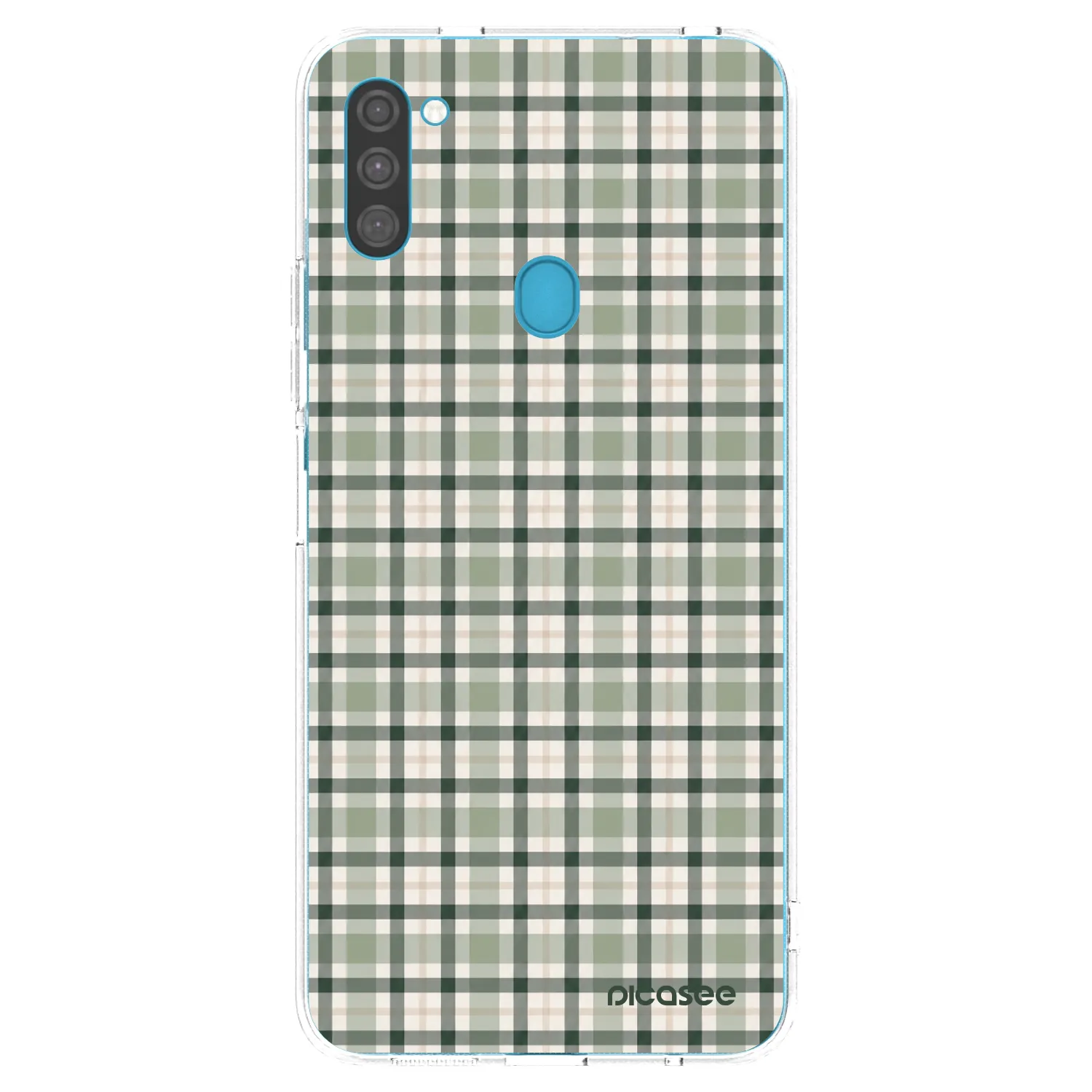 Picasee silikónový prehľadný obal pre Samsung Galaxy M11 - Sage Tartan