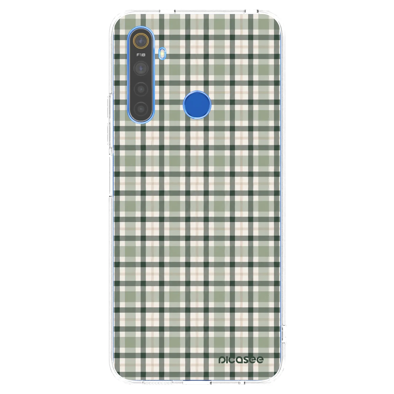 Picasee silikónový prehľadný obal pre Realme 5 - Sage Tartan