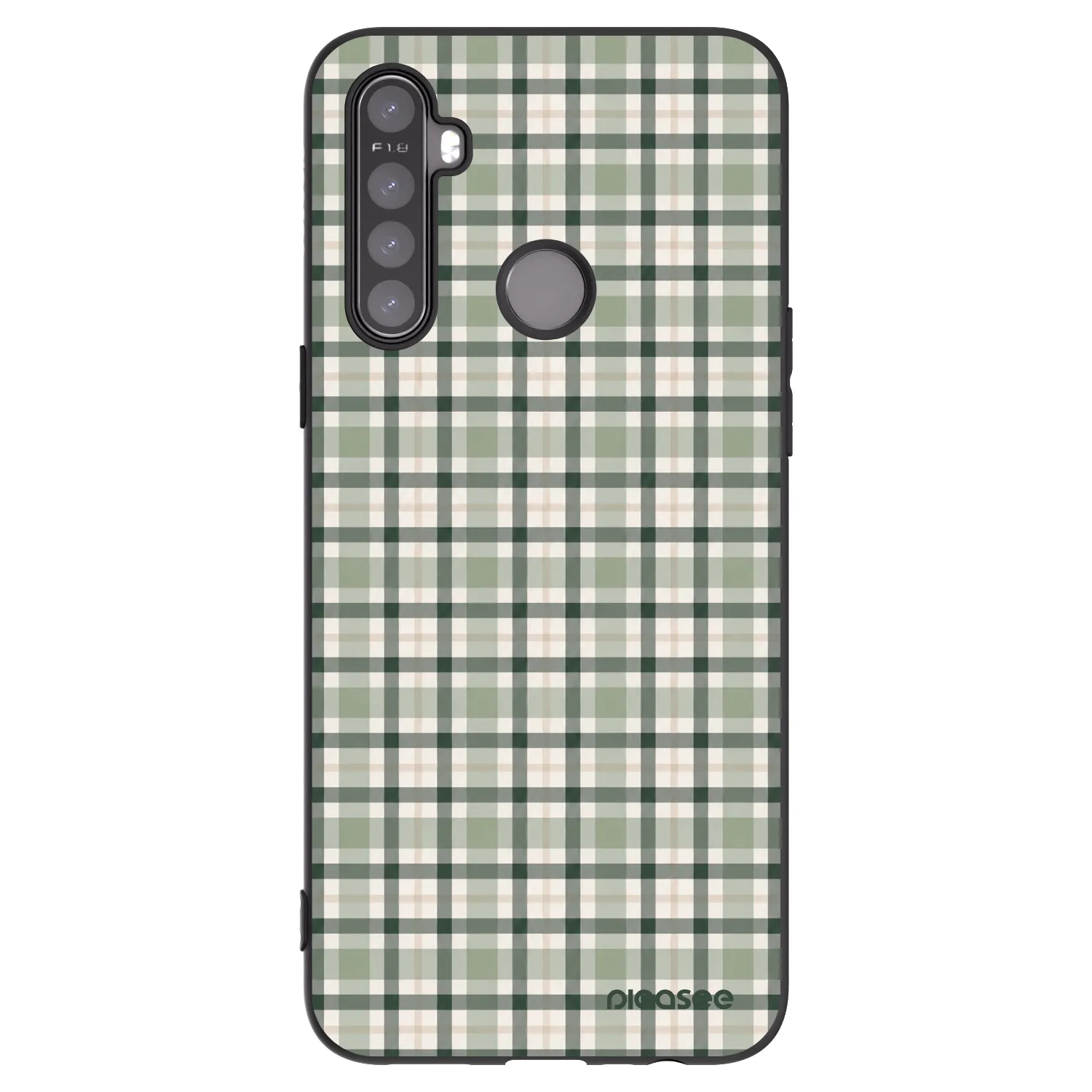 Picasee silikónový čierny obal pre Realme 5 - Sage Tartan