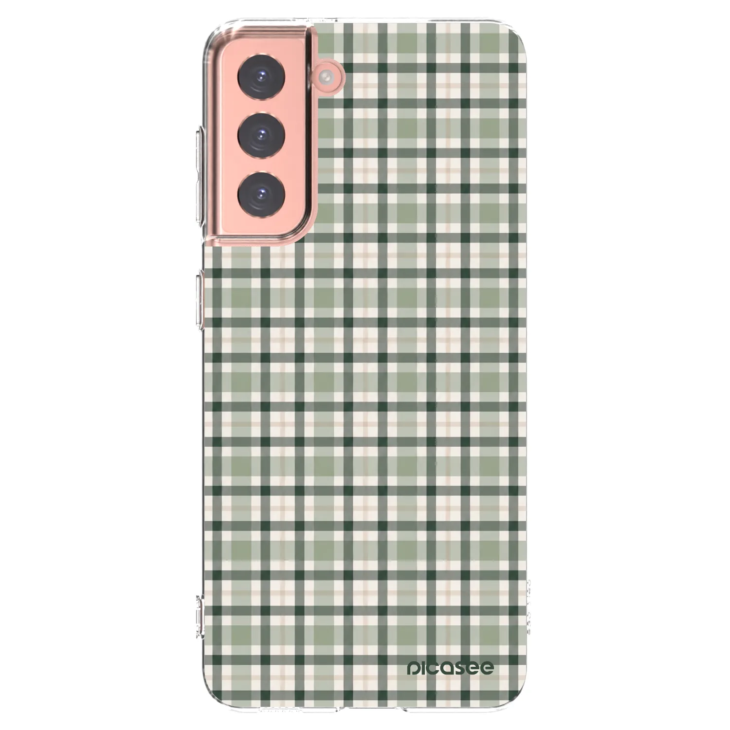 Picasee silikónový prehľadný obal pre Samsung Galaxy S21 5G G991B - Sage Tartan