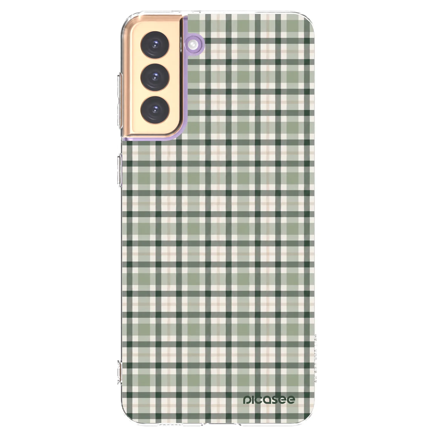 Picasee silikónový prehľadný obal pre Samsung Galaxy S21+ 5G G996F - Sage Tartan