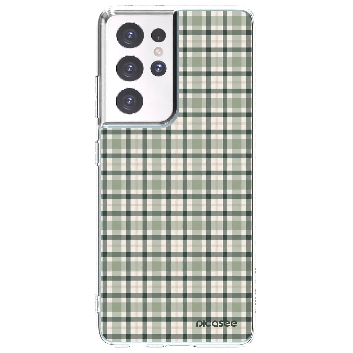 Picasee silikónový prehľadný obal pre Samsung Galaxy S21 Ultra 5G G998B - Sage Tartan