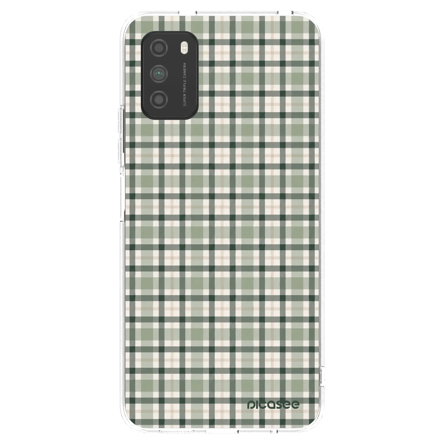 Picasee silikónový prehľadný obal pre Xiaomi Poco M3 - Sage Tartan