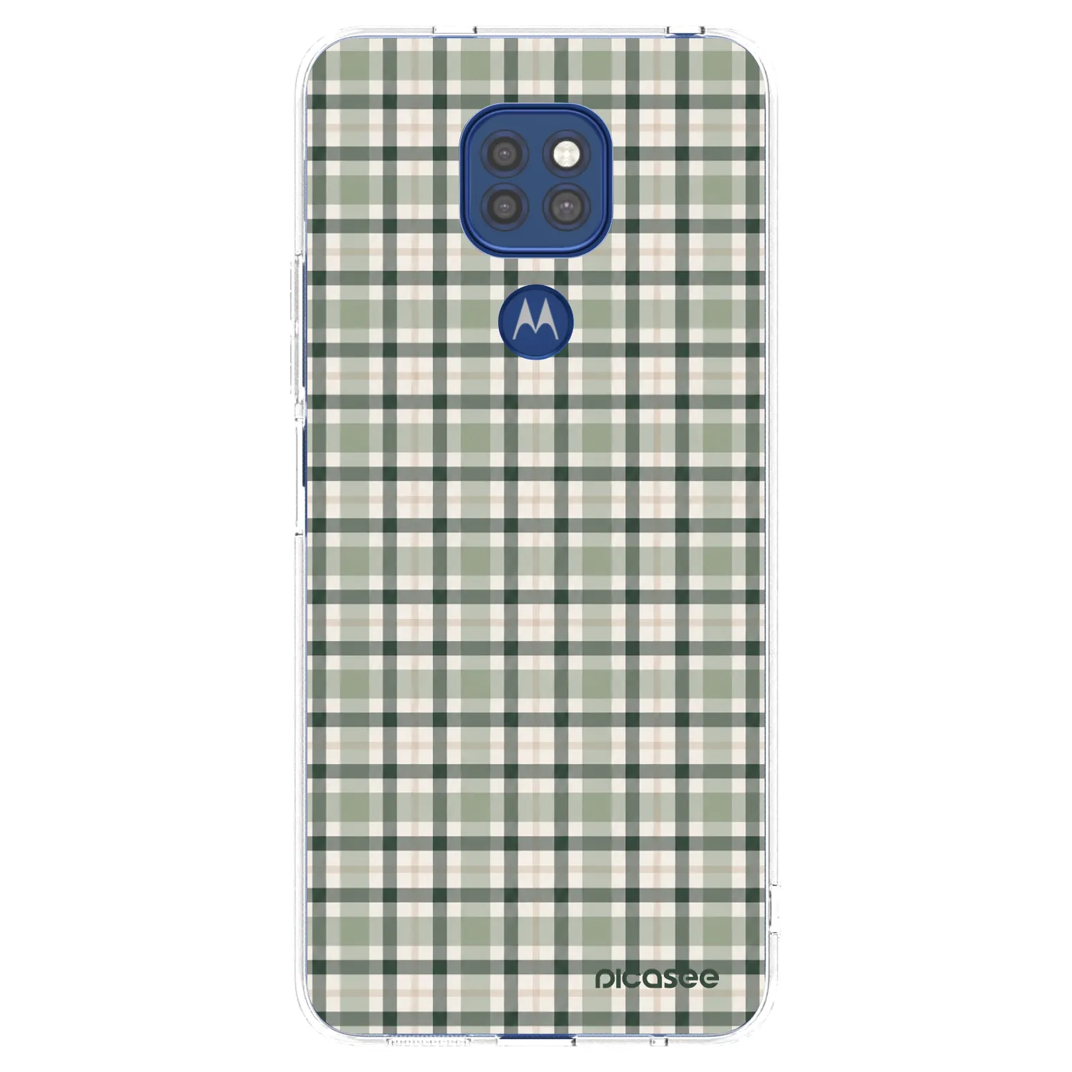 Picasee silikónový prehľadný obal pre Motorola Moto G9 Play - Sage Tartan