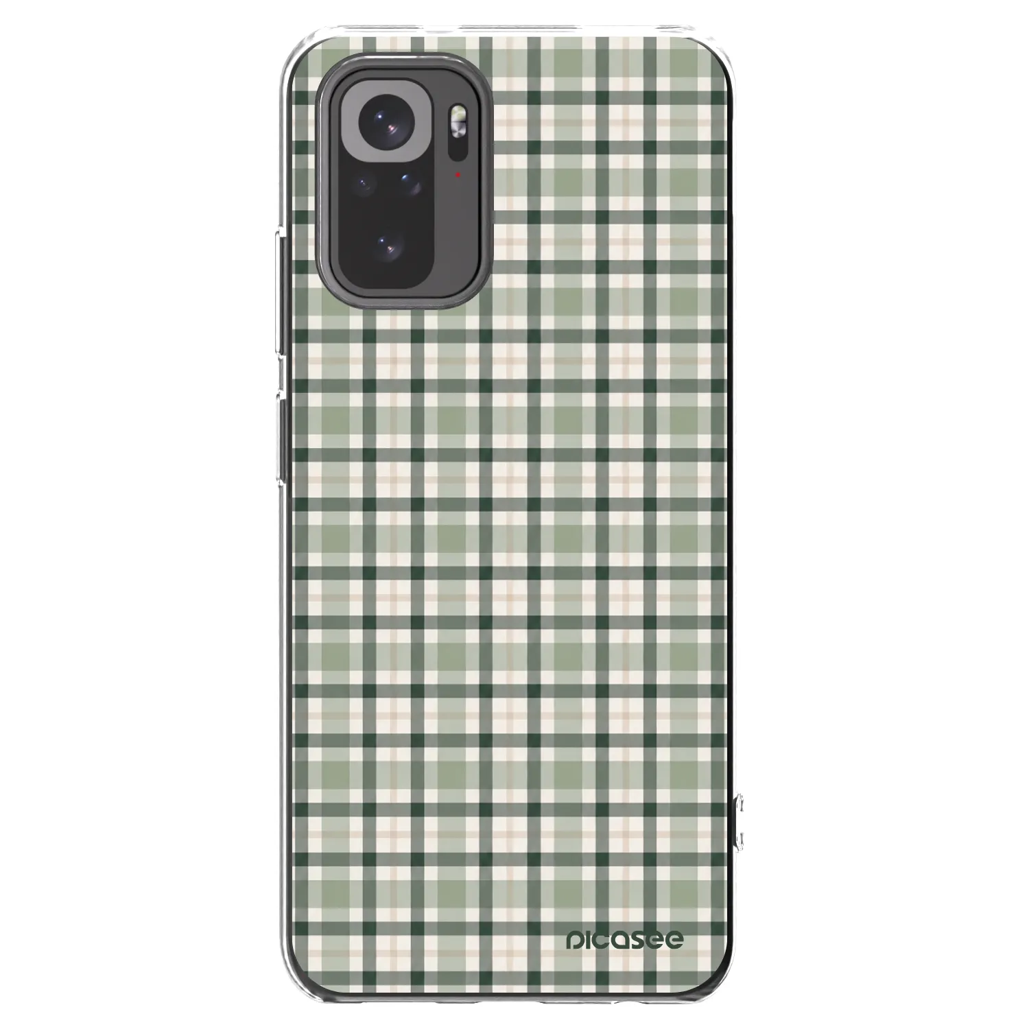 Picasee silikónový prehľadný obal pre Xiaomi Redmi Note 10 - Sage Tartan