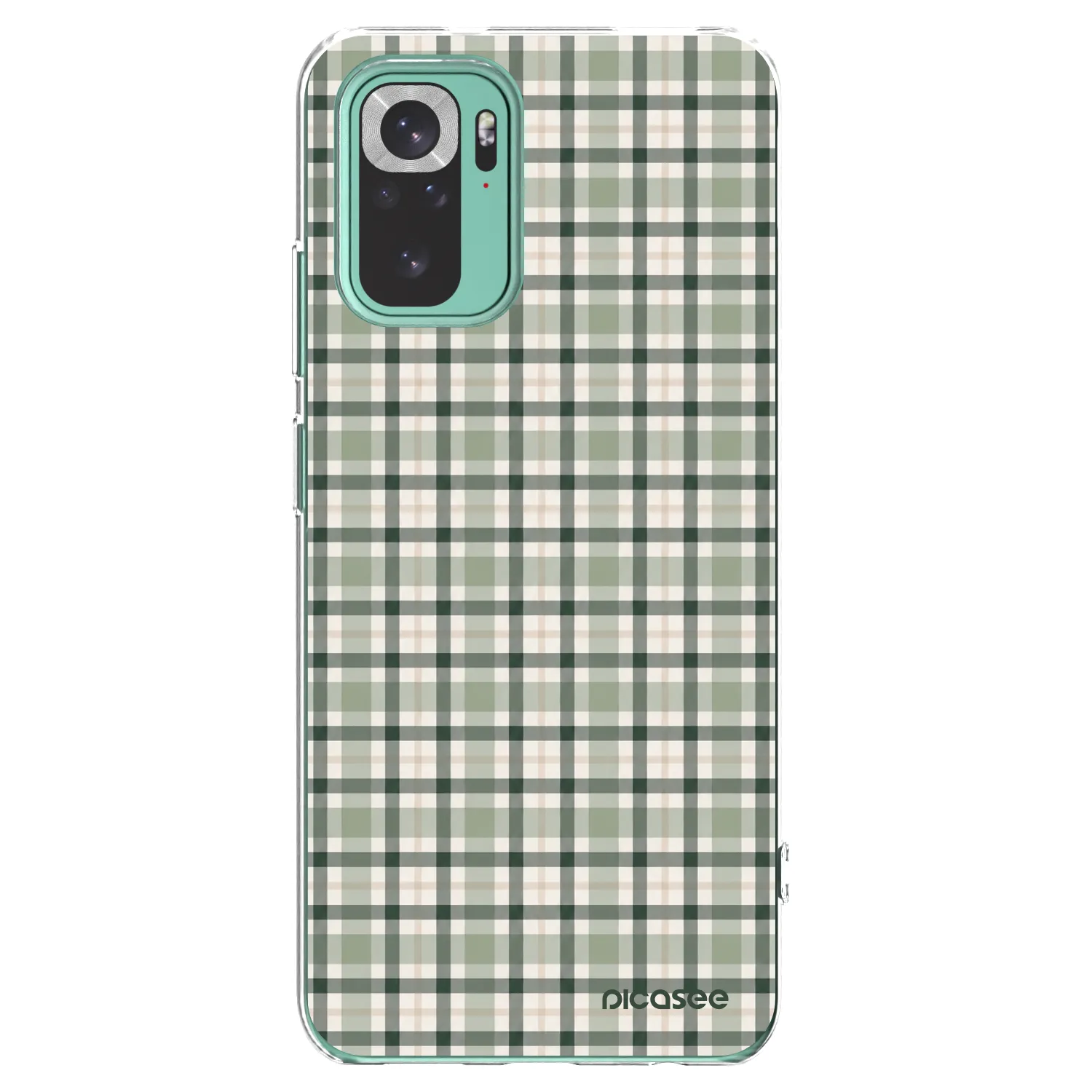 Picasee silikónový prehľadný obal pre Xiaomi Redmi Note 10 Pro - Sage Tartan