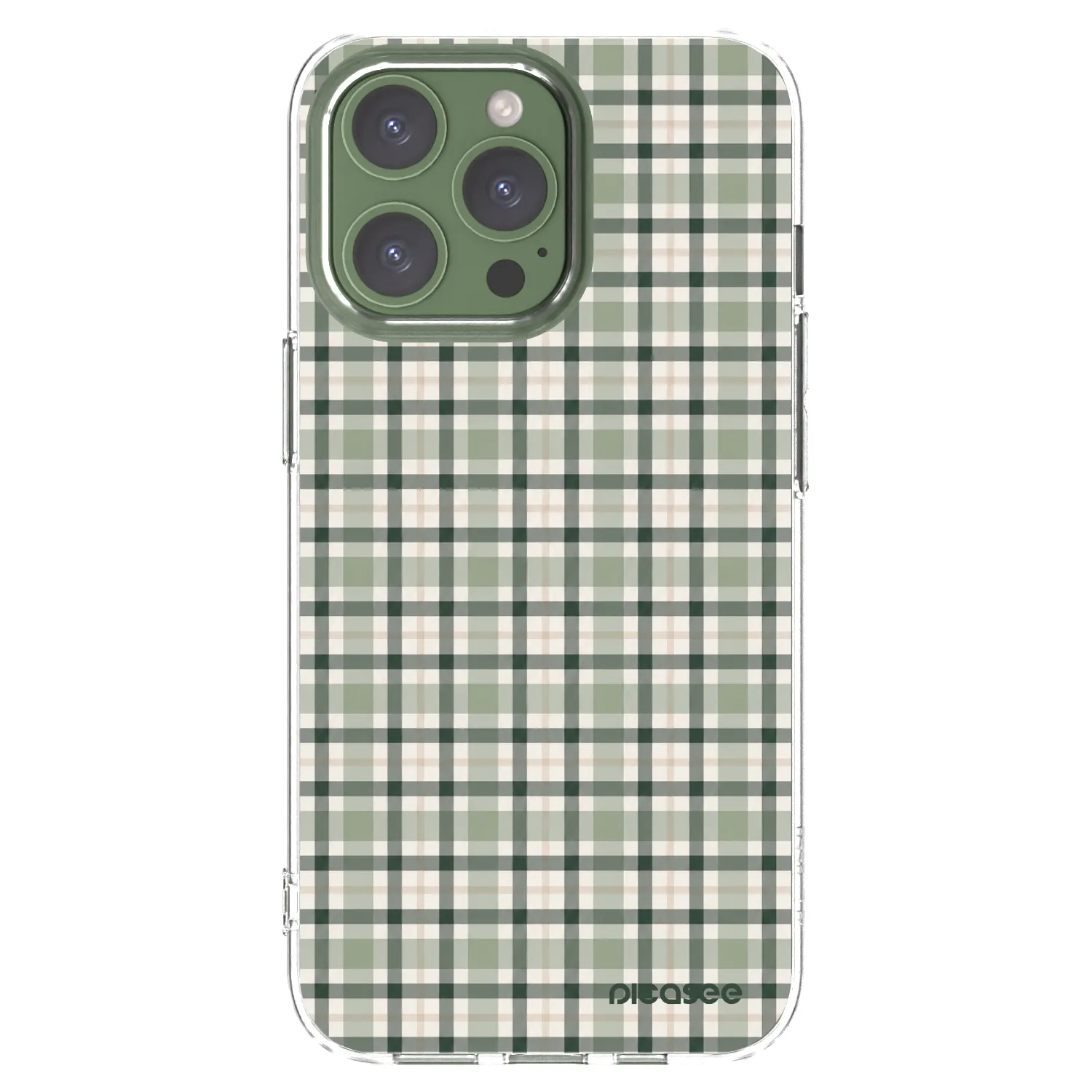 Picasee silikónový prehľadný obal pre Apple iPhone 13 Pro - Sage Tartan