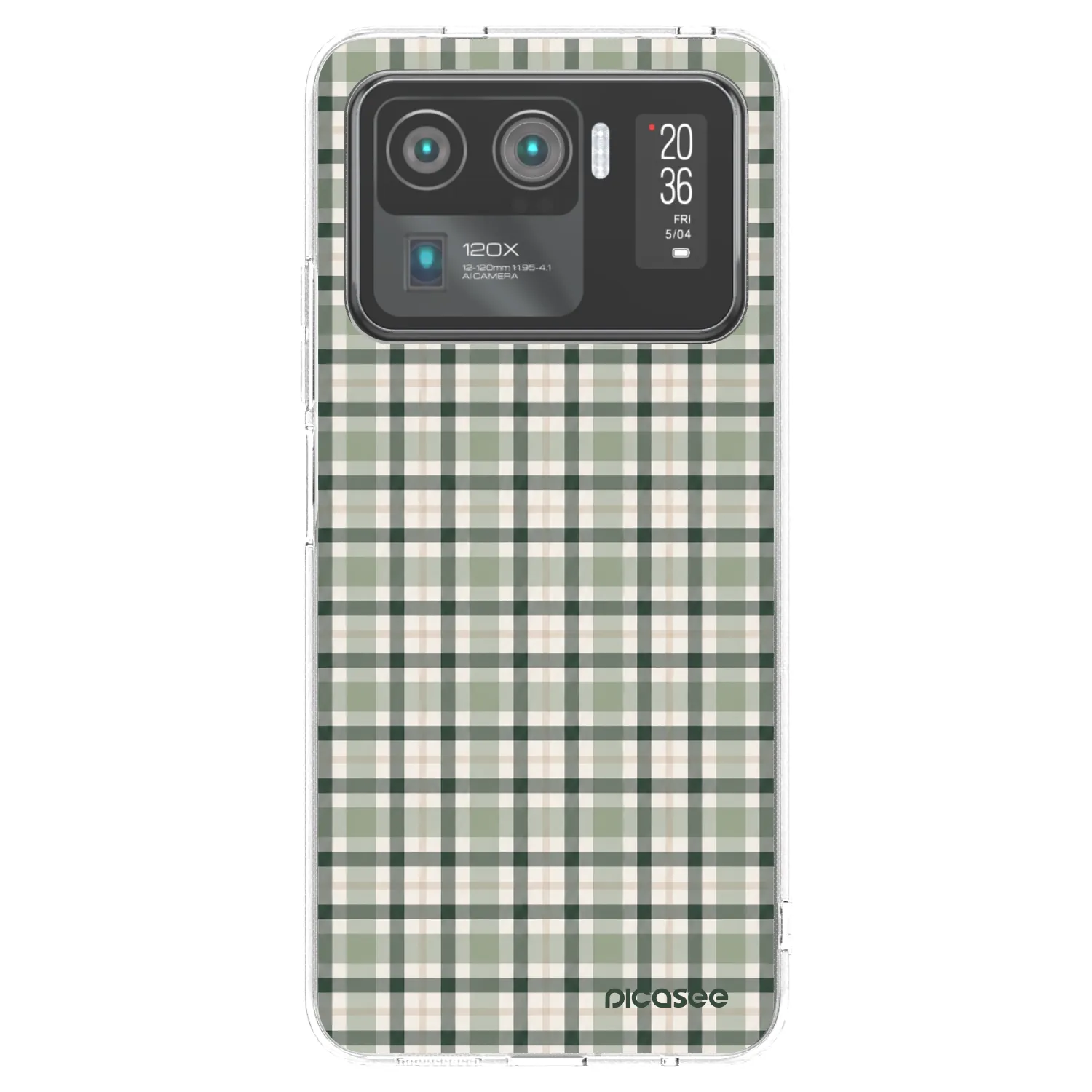 Picasee silikónový prehľadný obal pre Xiaomi Mi 11 Ultra - Sage Tartan
