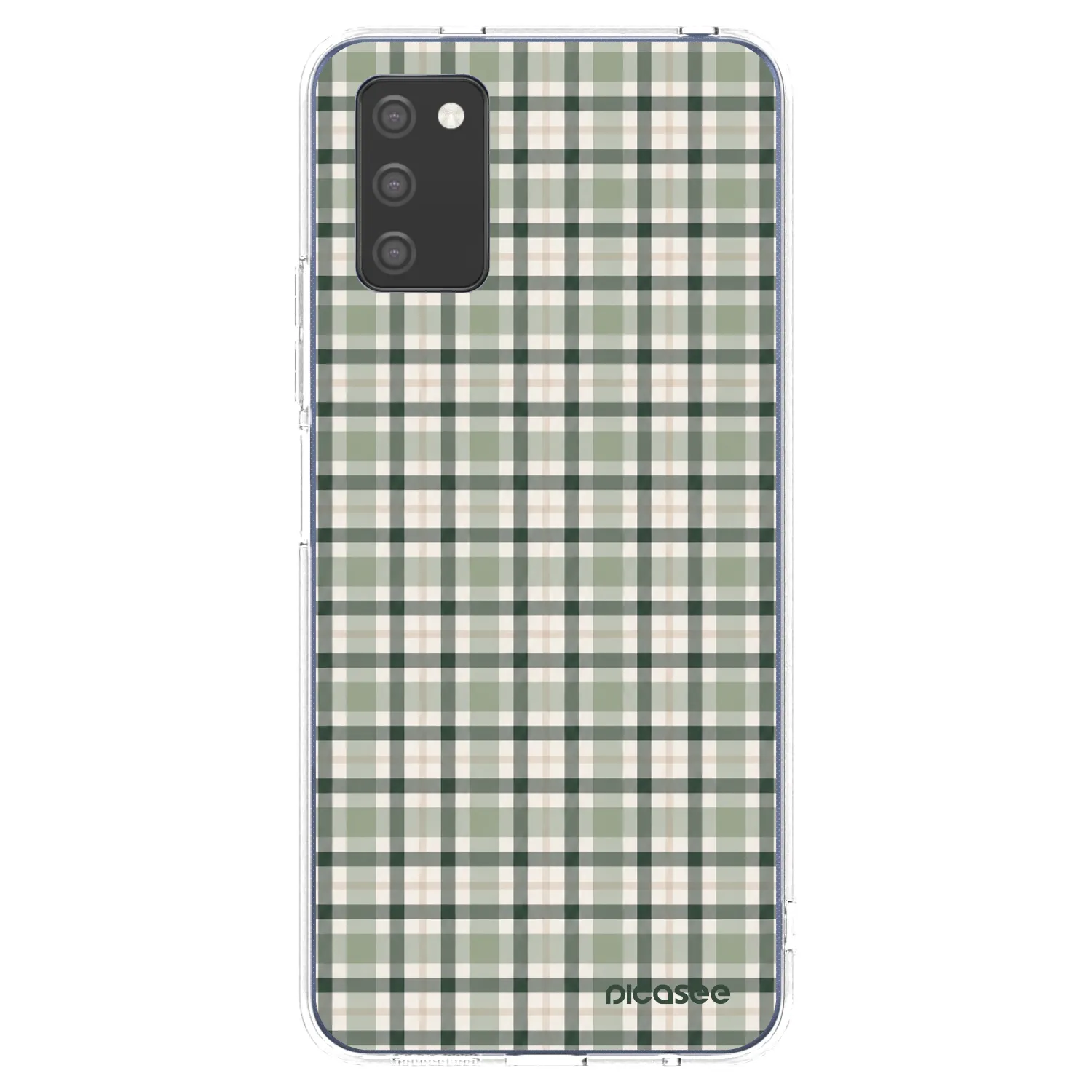 Picasee silikónový prehľadný obal pre Samsung Galaxy A02s A025G - Sage Tartan