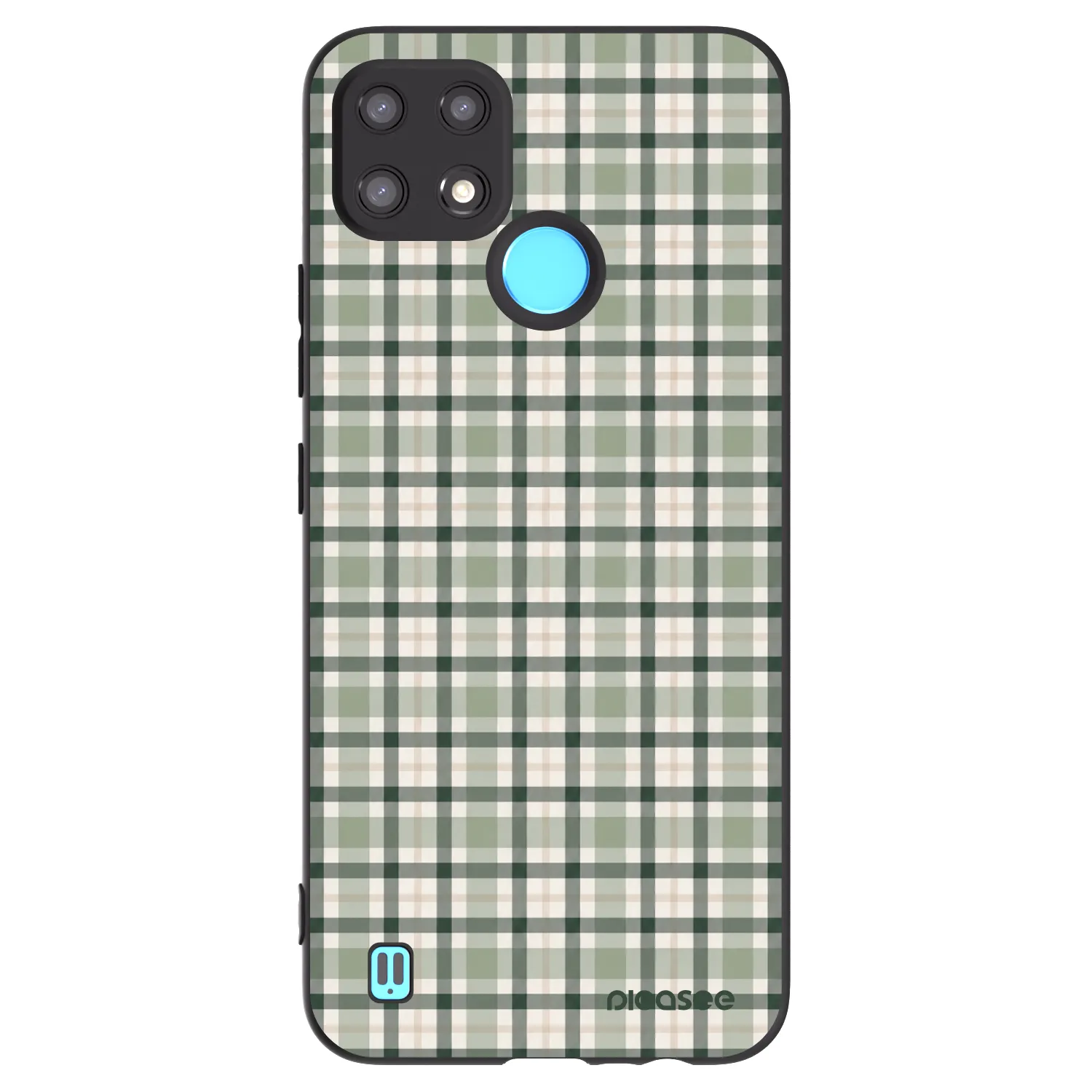 Picasee silikónový čierny obal pre Realme C21 - Sage Tartan