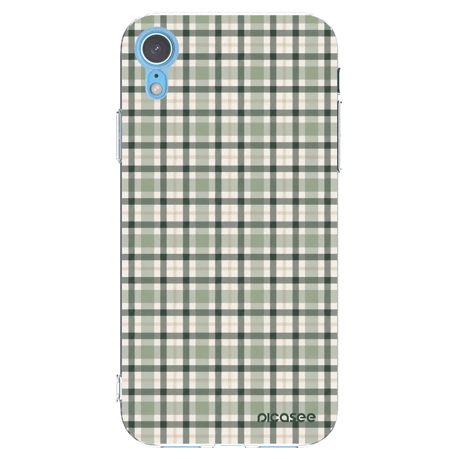 Picasee silikónový prehľadný obal pre Apple iPhone XR - Sage Tartan