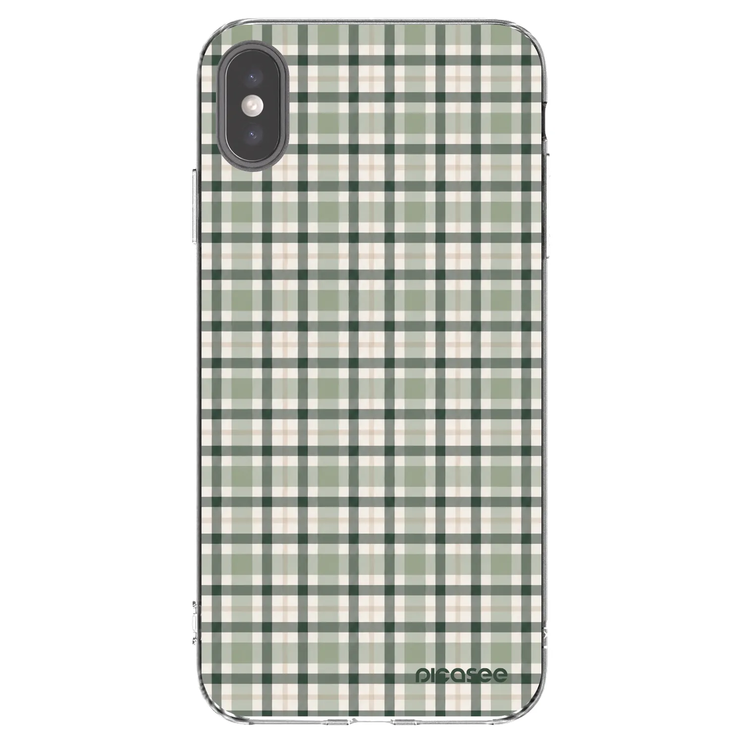 Picasee silikónový prehľadný obal pre Apple iPhone XS Max - Sage Tartan