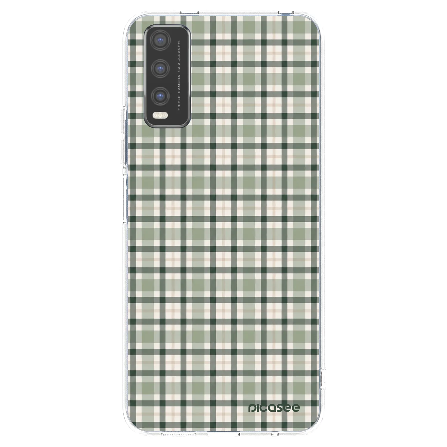 Picasee silikónový prehľadný obal pre Vivo Y20s - Sage Tartan