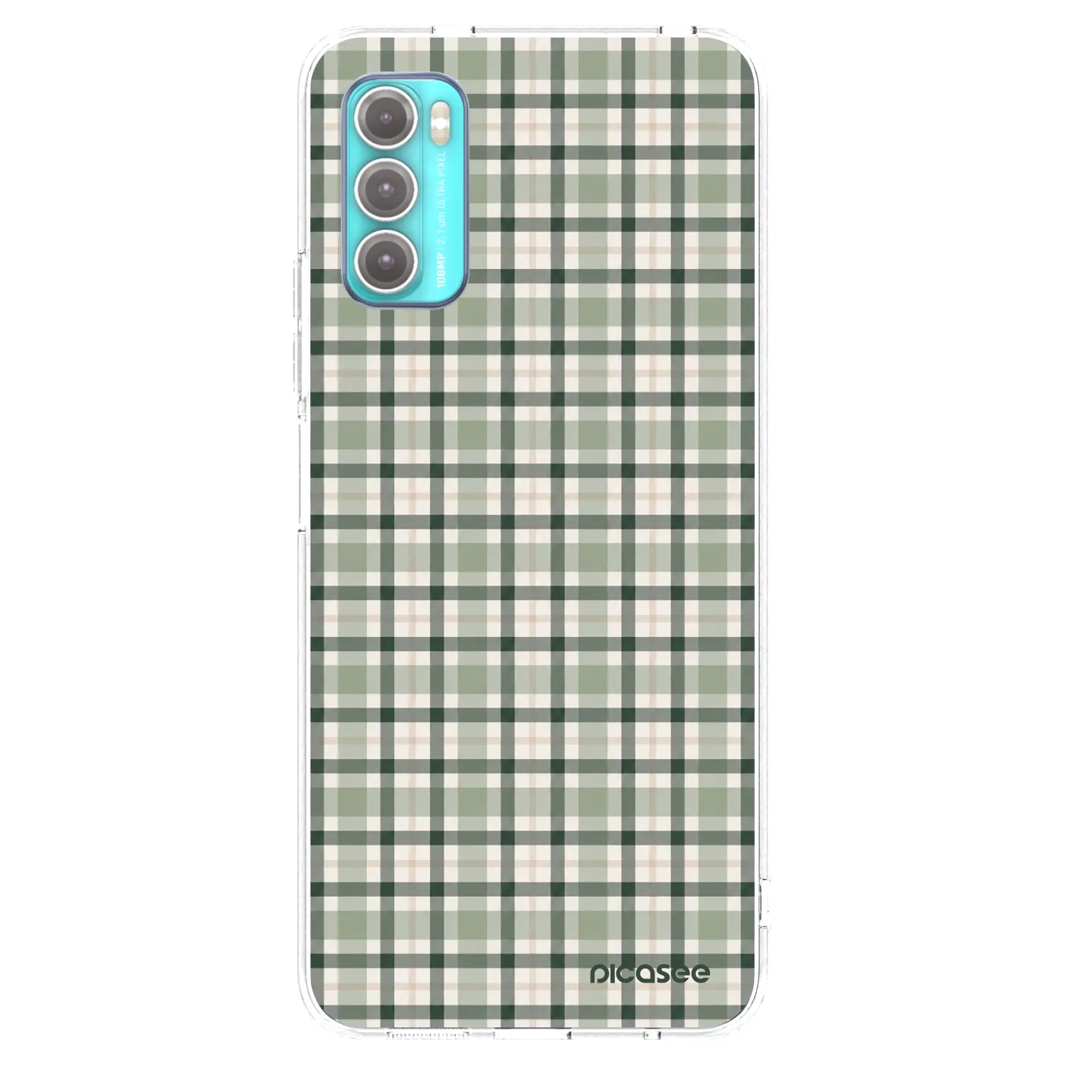 Picasee silikónový prehľadný obal pre Motorola Moto G60 - Sage Tartan