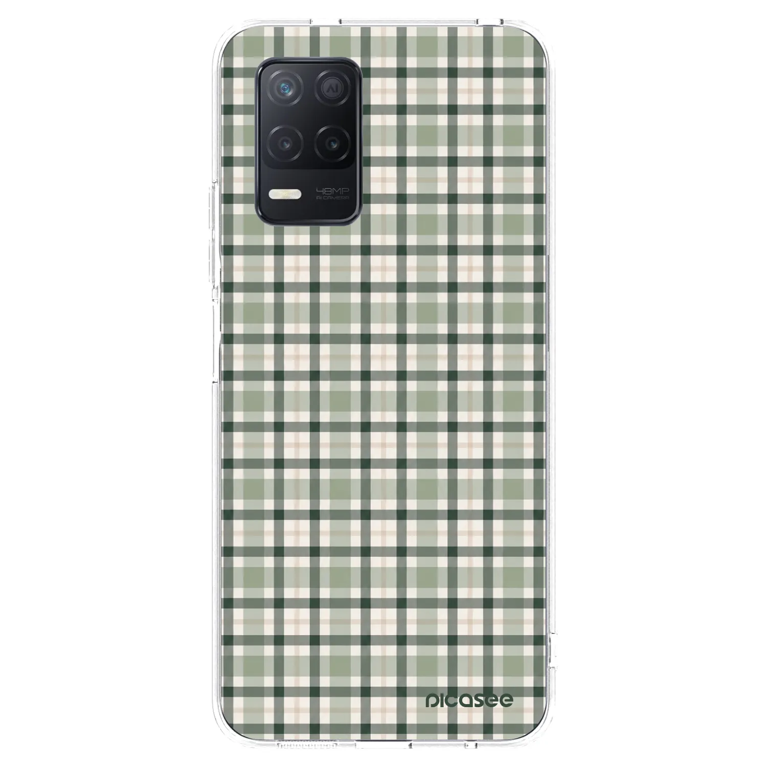 Picasee silikónový prehľadný obal pre Realme 8 5G - Sage Tartan