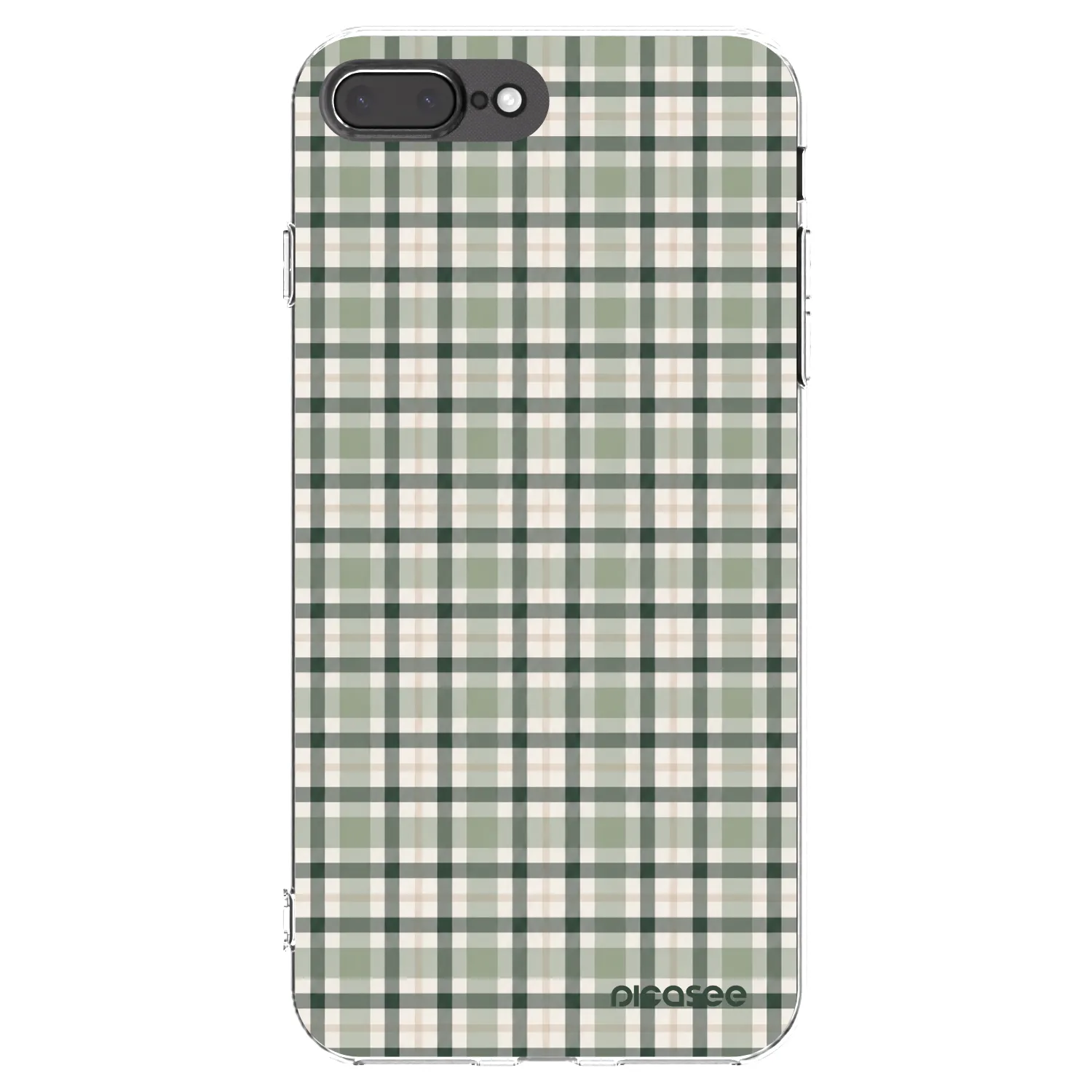 Picasee silikónový prehľadný obal pre Apple iPhone 7 Plus - Sage Tartan