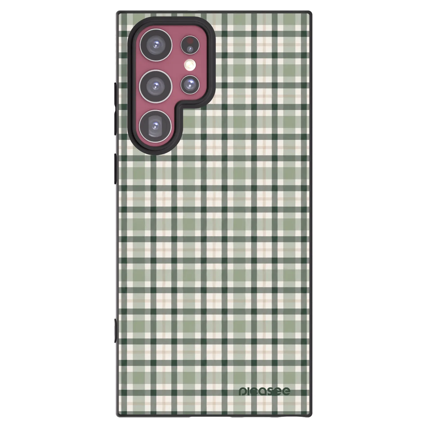 Picasee silikónový čierny obal pre Samsung Galaxy S22 Ultra 5G - Sage Tartan