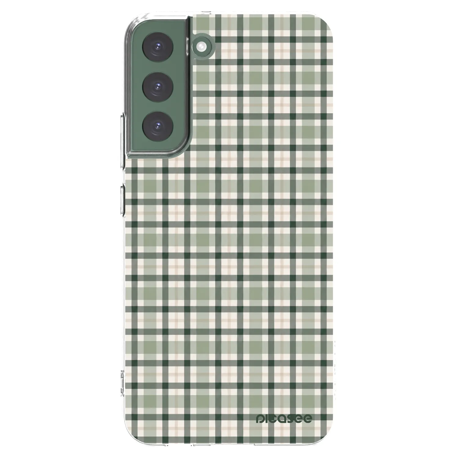 Picasee silikónový prehľadný obal pre Samsung Galaxy S22+ 5G - Sage Tartan