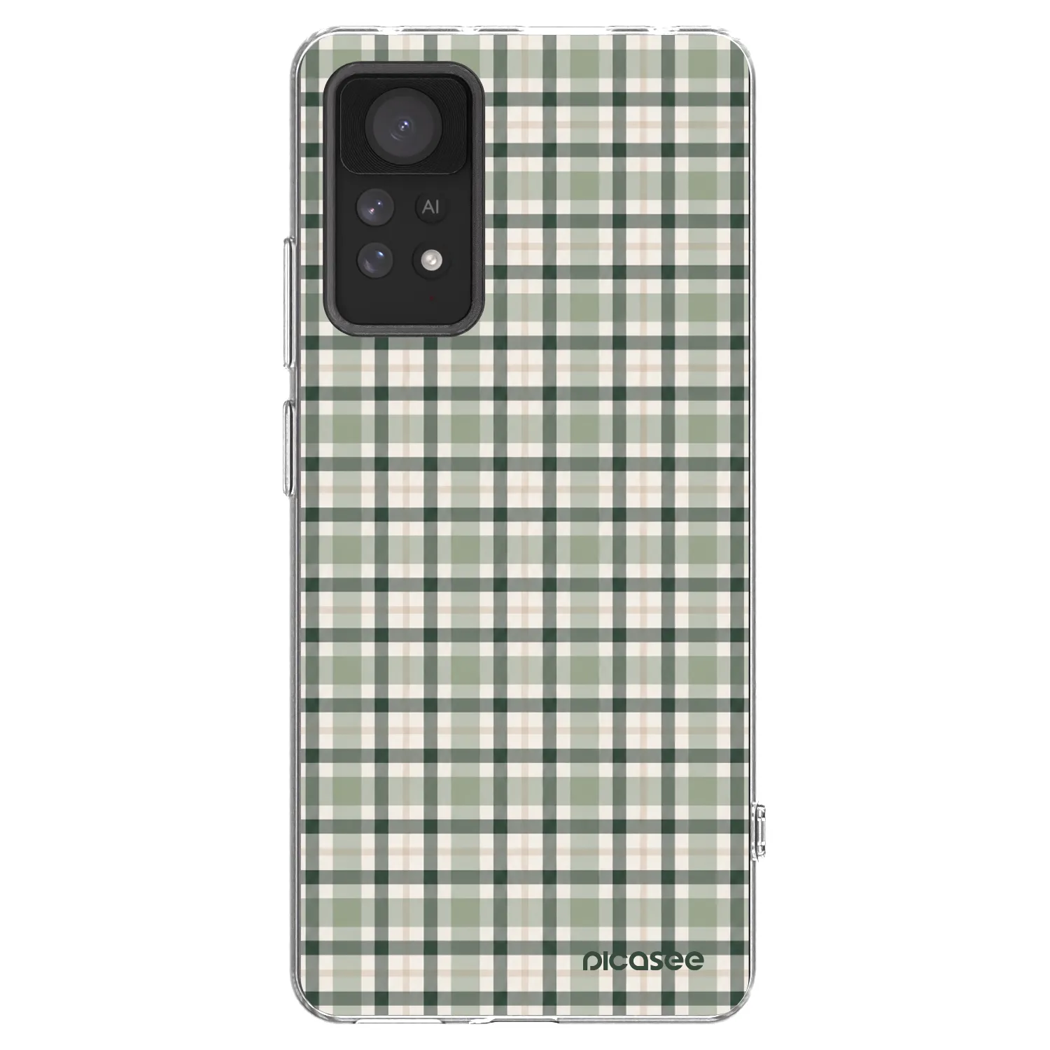 Picasee silikónový prehľadný obal pre Xiaomi Redmi Note 11 Pro 5G - Sage Tartan