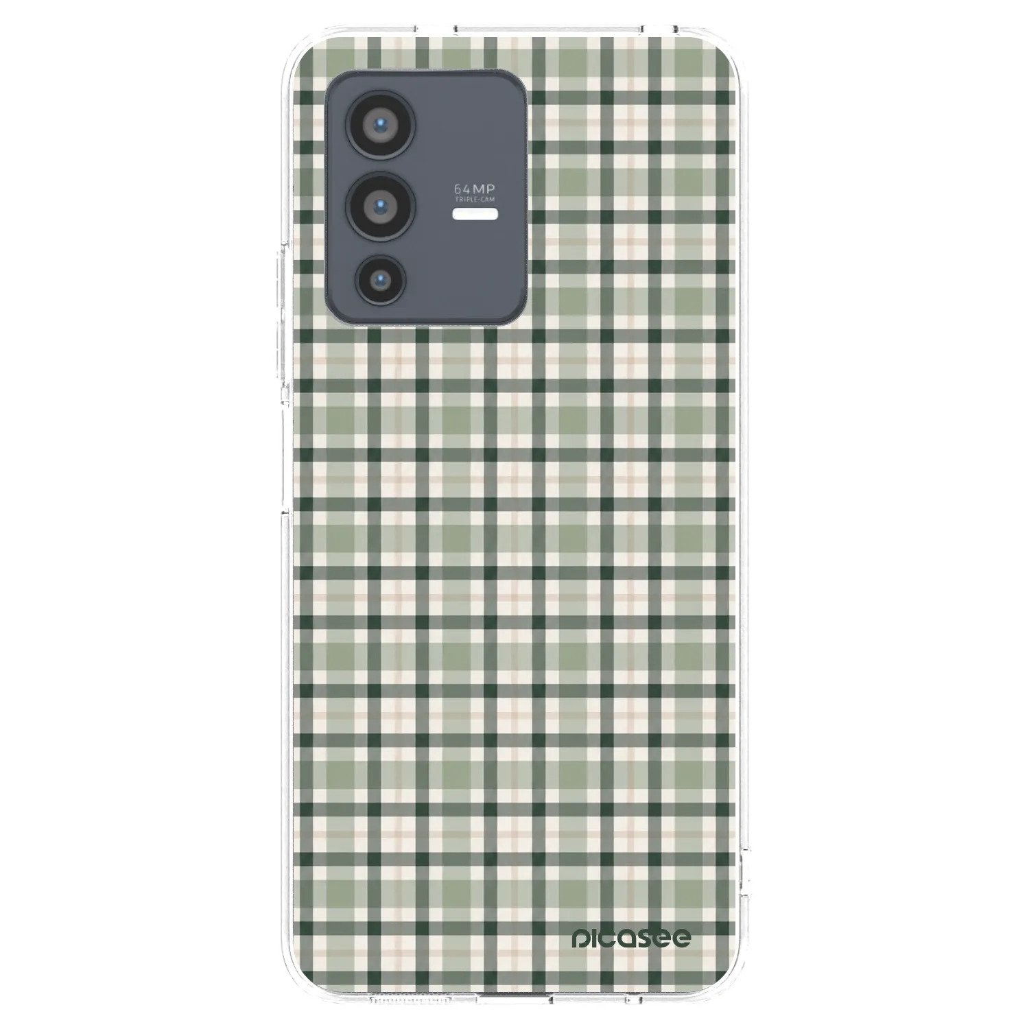 Picasee silikónový prehľadný obal pre Vivo V23 5G - Sage Tartan