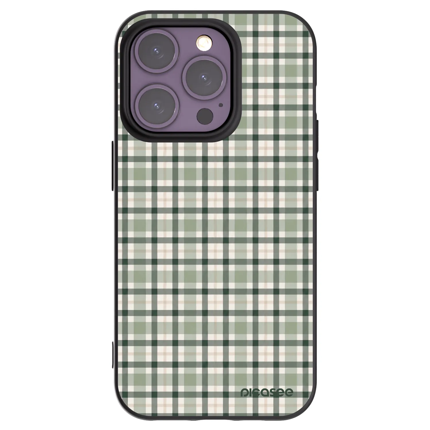 Picasee silikónový čierny obal pre Apple iPhone 14 Pro - Sage Tartan