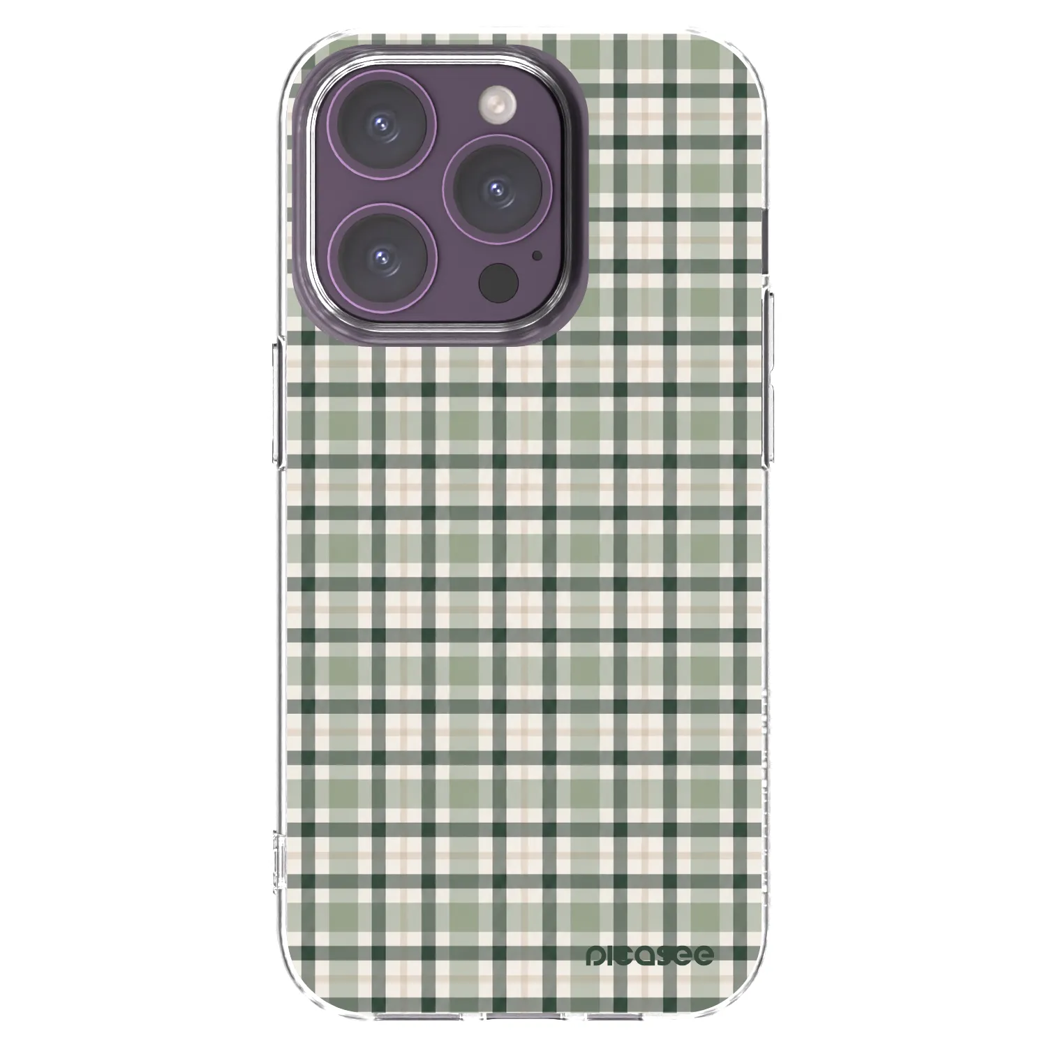 Picasee silikónový prehľadný obal pre Apple iPhone 14 Pro - Sage Tartan