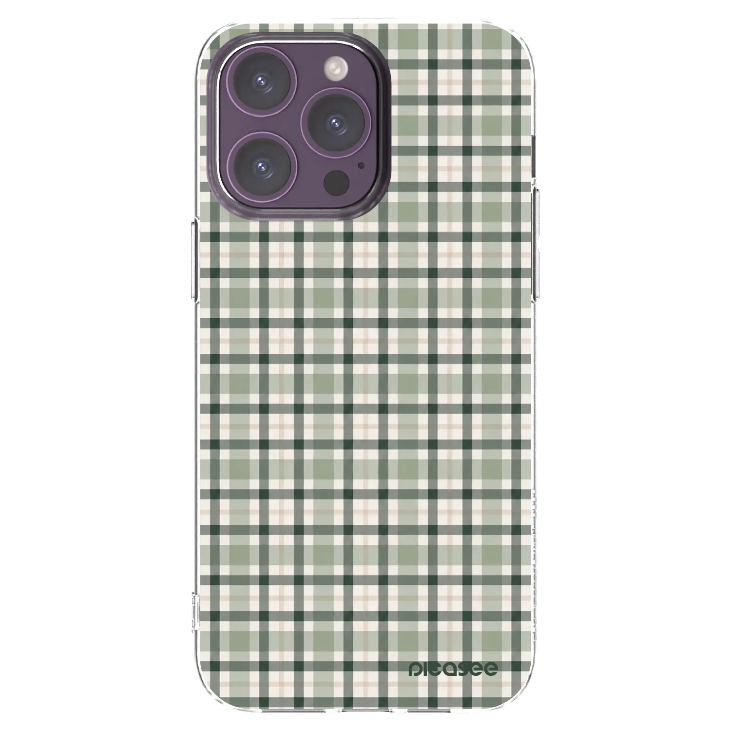 Picasee silikónový prehľadný obal pre Apple iPhone 14 Pro Max - Sage Tartan
