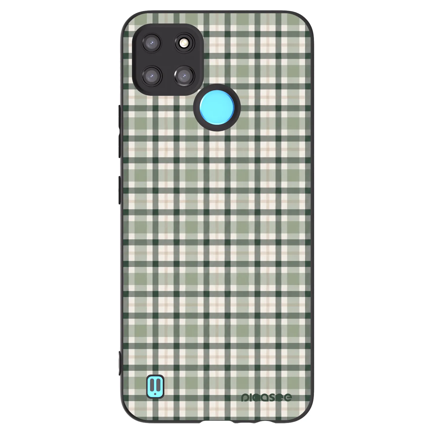 Picasee silikónový čierny obal pre Realme C21Y - Sage Tartan