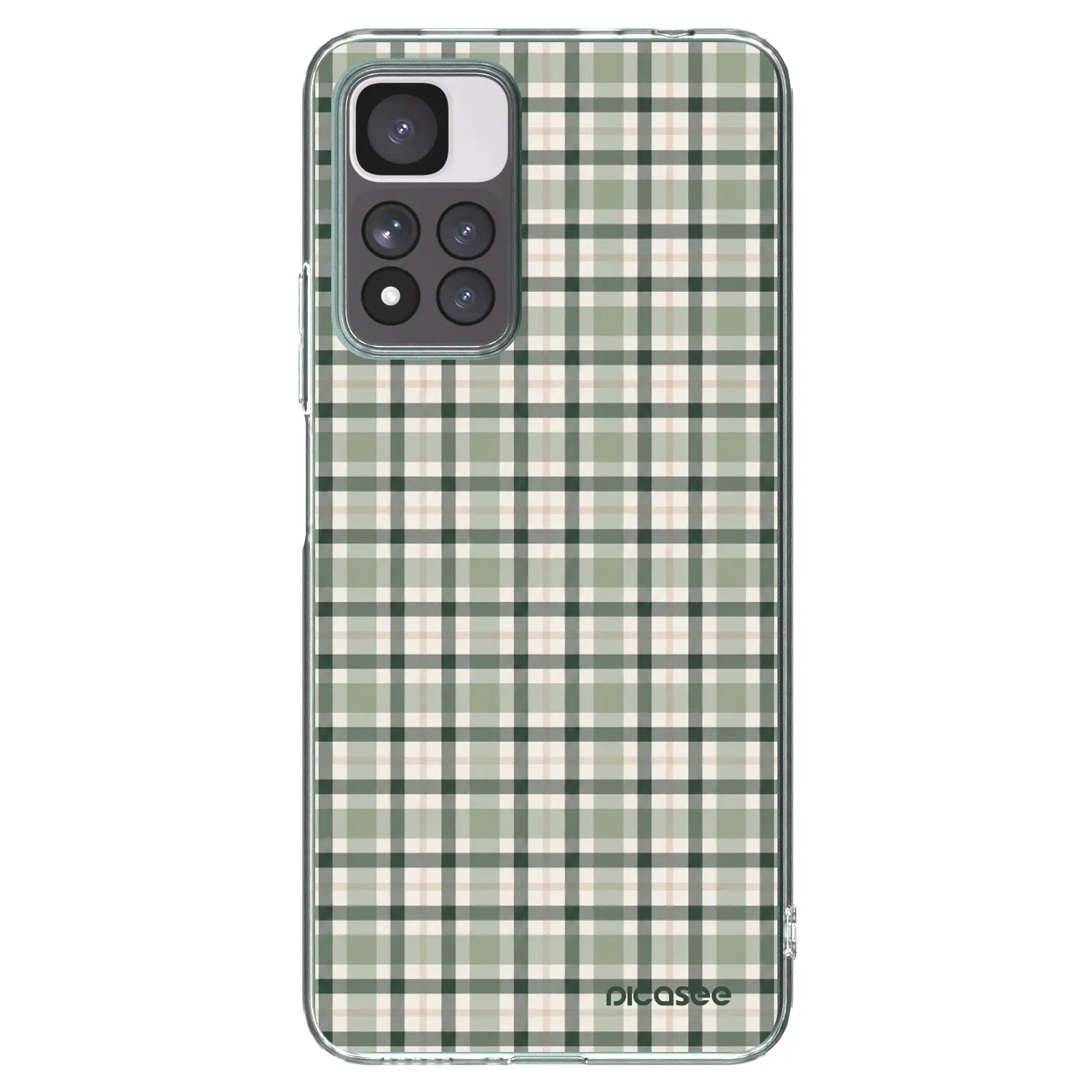 Picasee silikónový prehľadný obal pre Xiaomi Redmi Note 11 Pro+ 5G - Sage Tartan