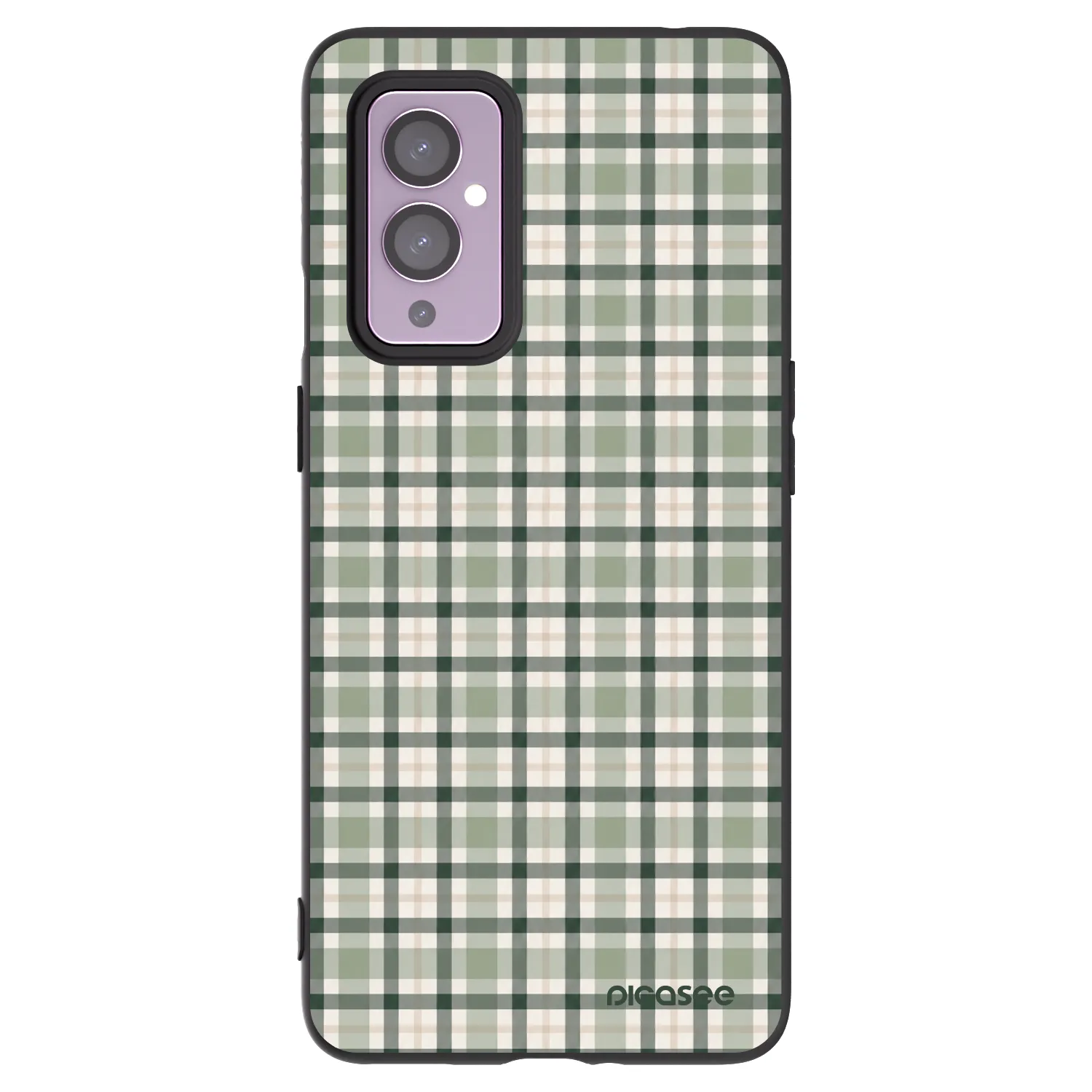 Picasee silikónový čierny obal pre OnePlus 9 - Sage Tartan
