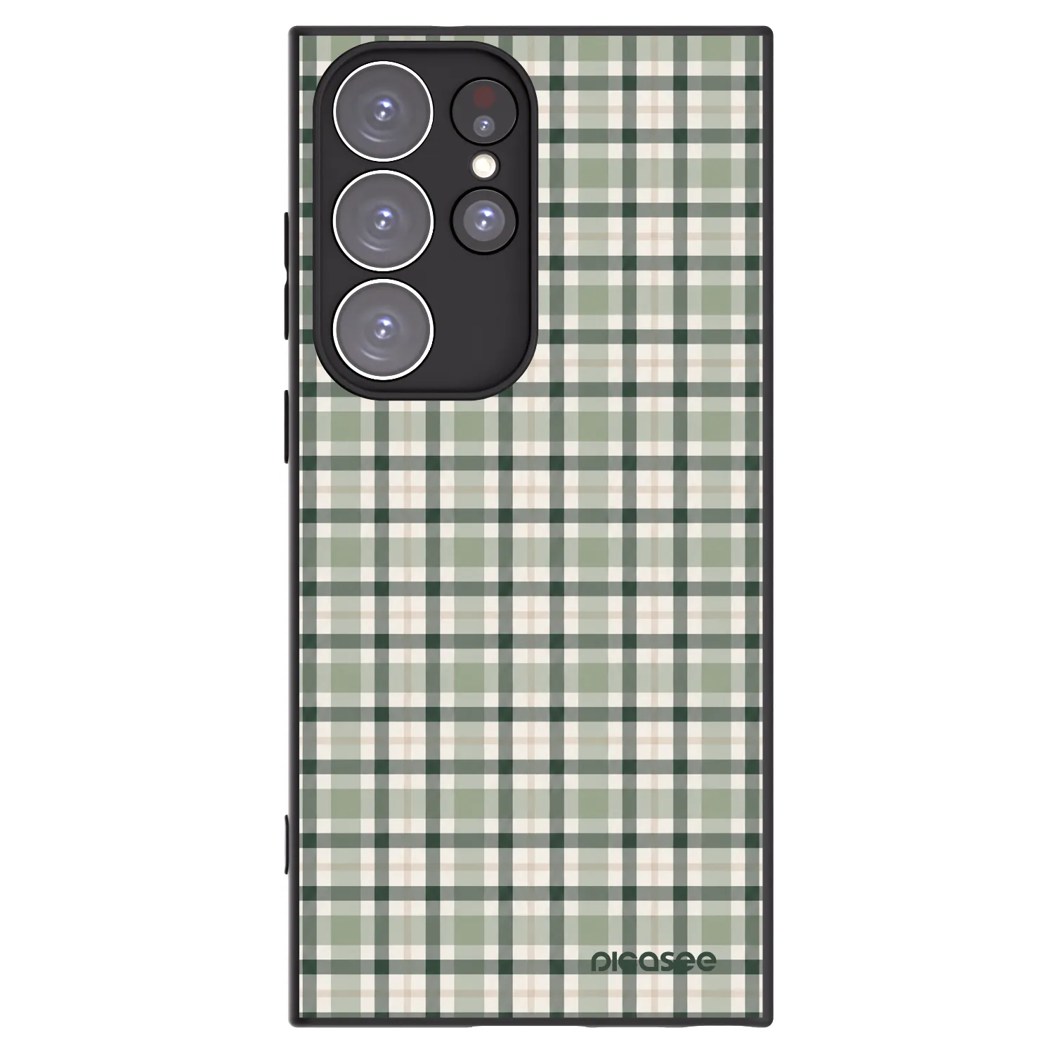 Picasee silikónový čierny obal pre Samsung Galaxy S23 Ultra 5G - Sage Tartan
