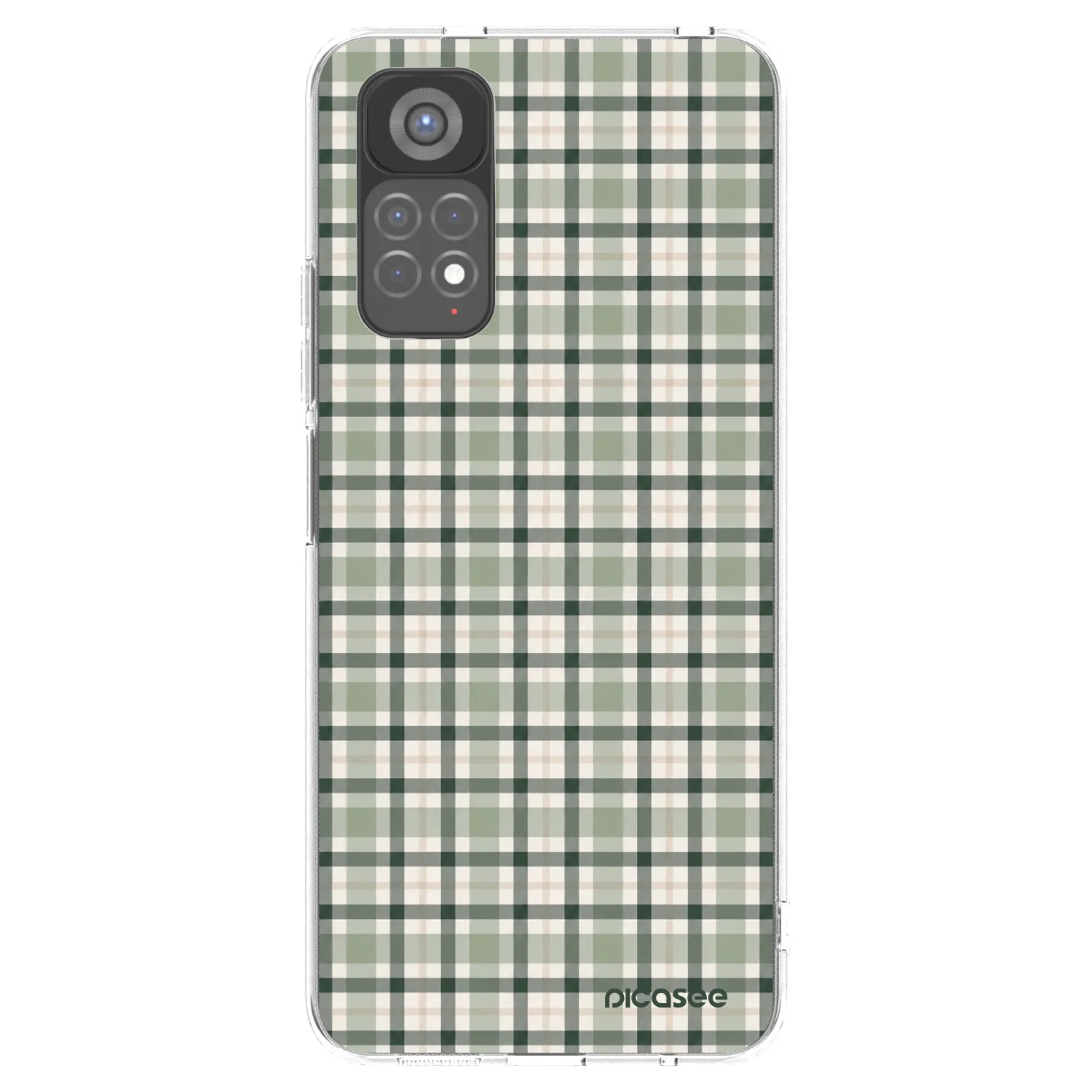 Picasee silikónový prehľadný obal pre Xiaomi Redmi Note 11S 5G - Sage Tartan